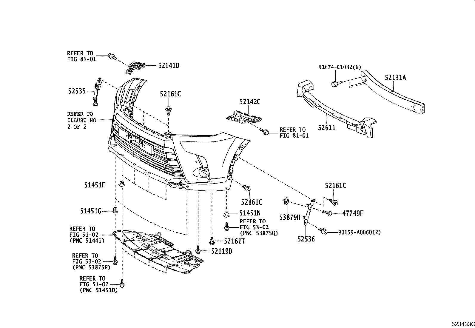 52114-0E090 BRACKET, FRONT BUMPER EXTENSION MOUNTING product image