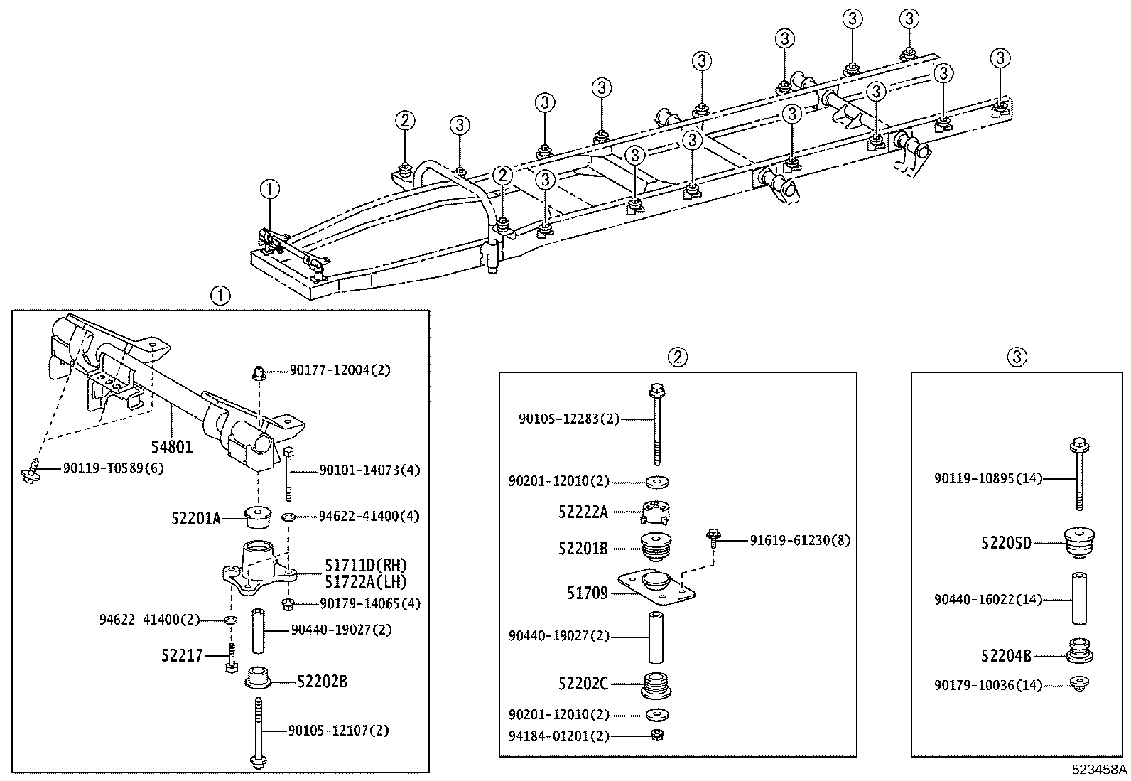 52203-37040 CUSHIION SUB-ASSY, CAB MOUNTING, NO.3 UPPER product image