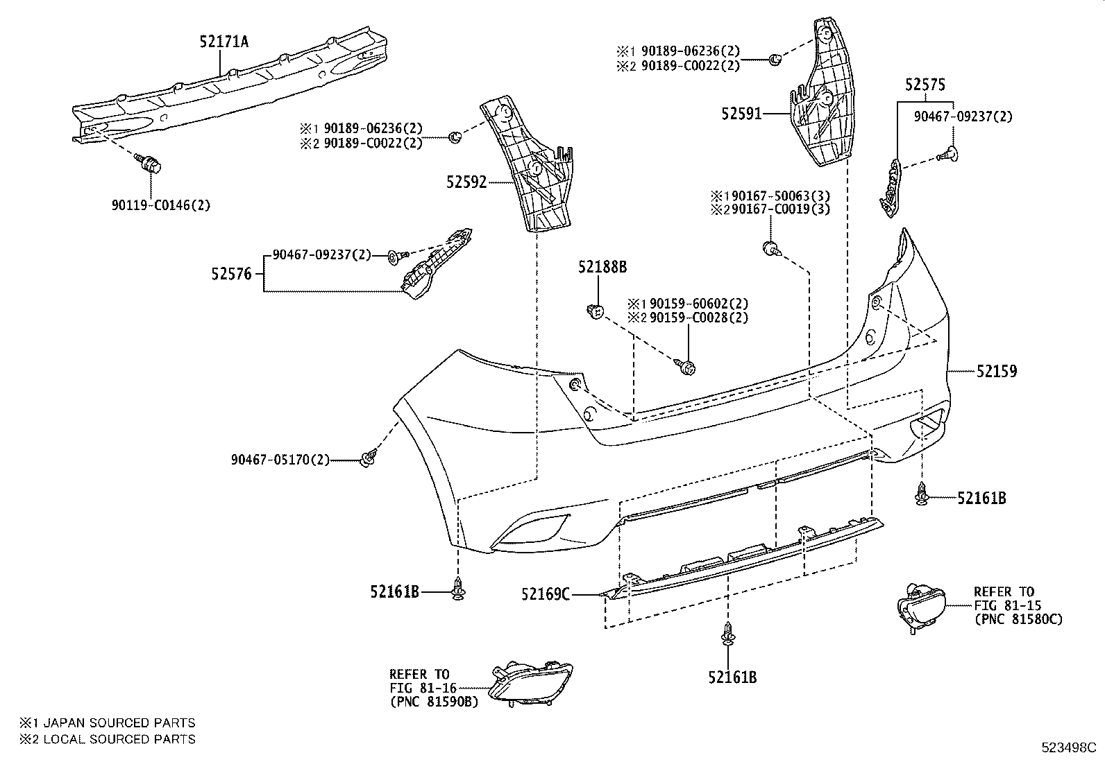 52155-0D130 SUPPORT, REAR BUMPER SIDE, RH product image