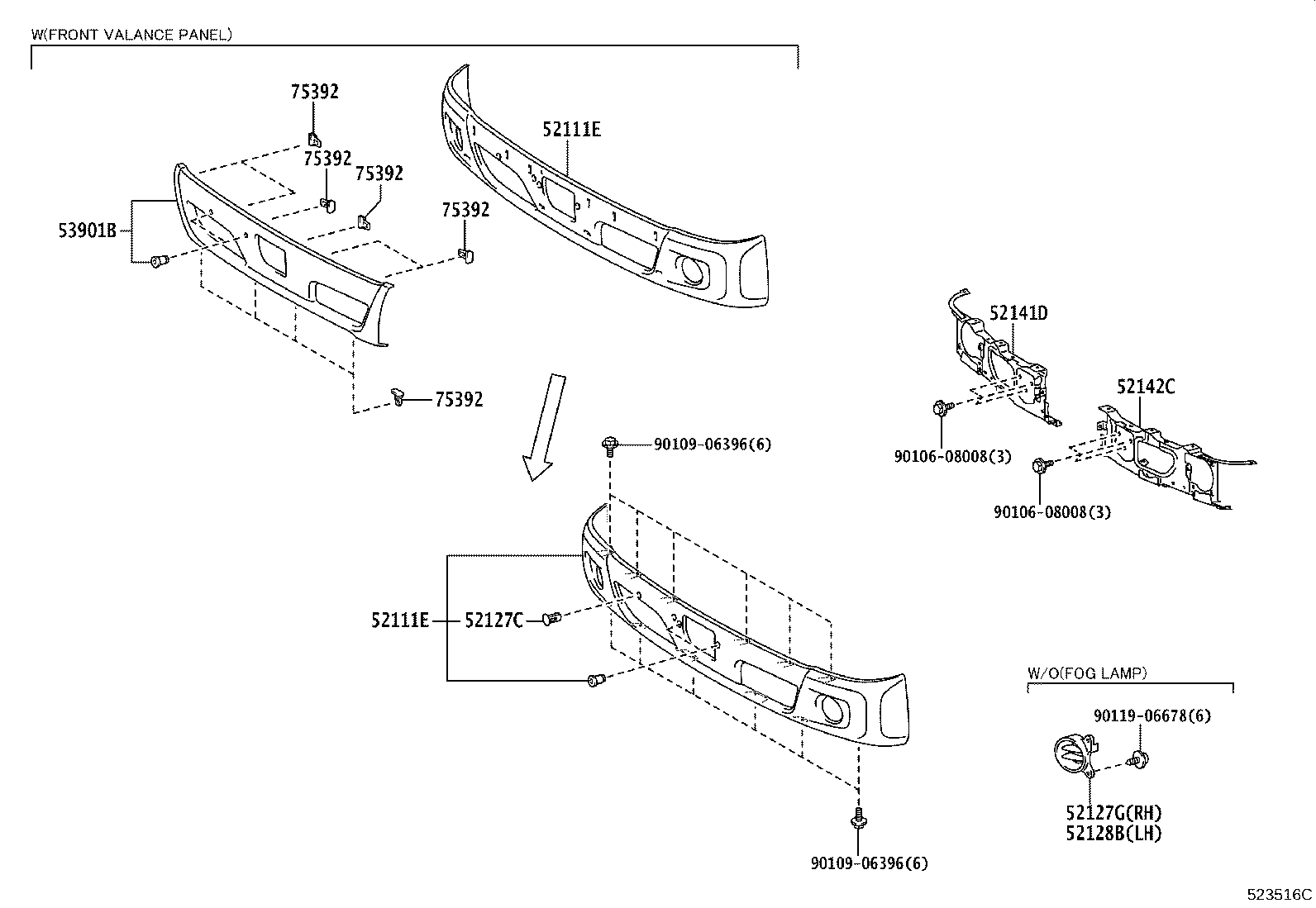 52125-37030 BRACKET, FOG LAMP MOUNTING, RH product image