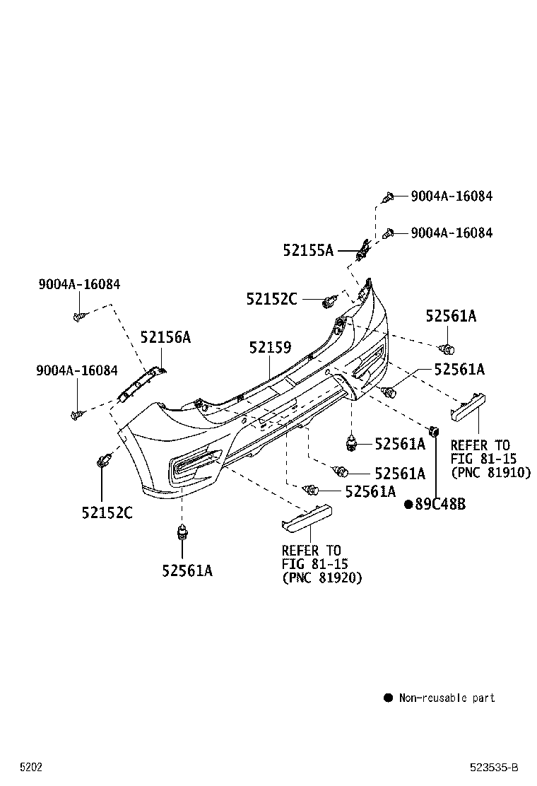 52155-BZ070 SUPPORT, REAR BUMPER SIDE, RH product image