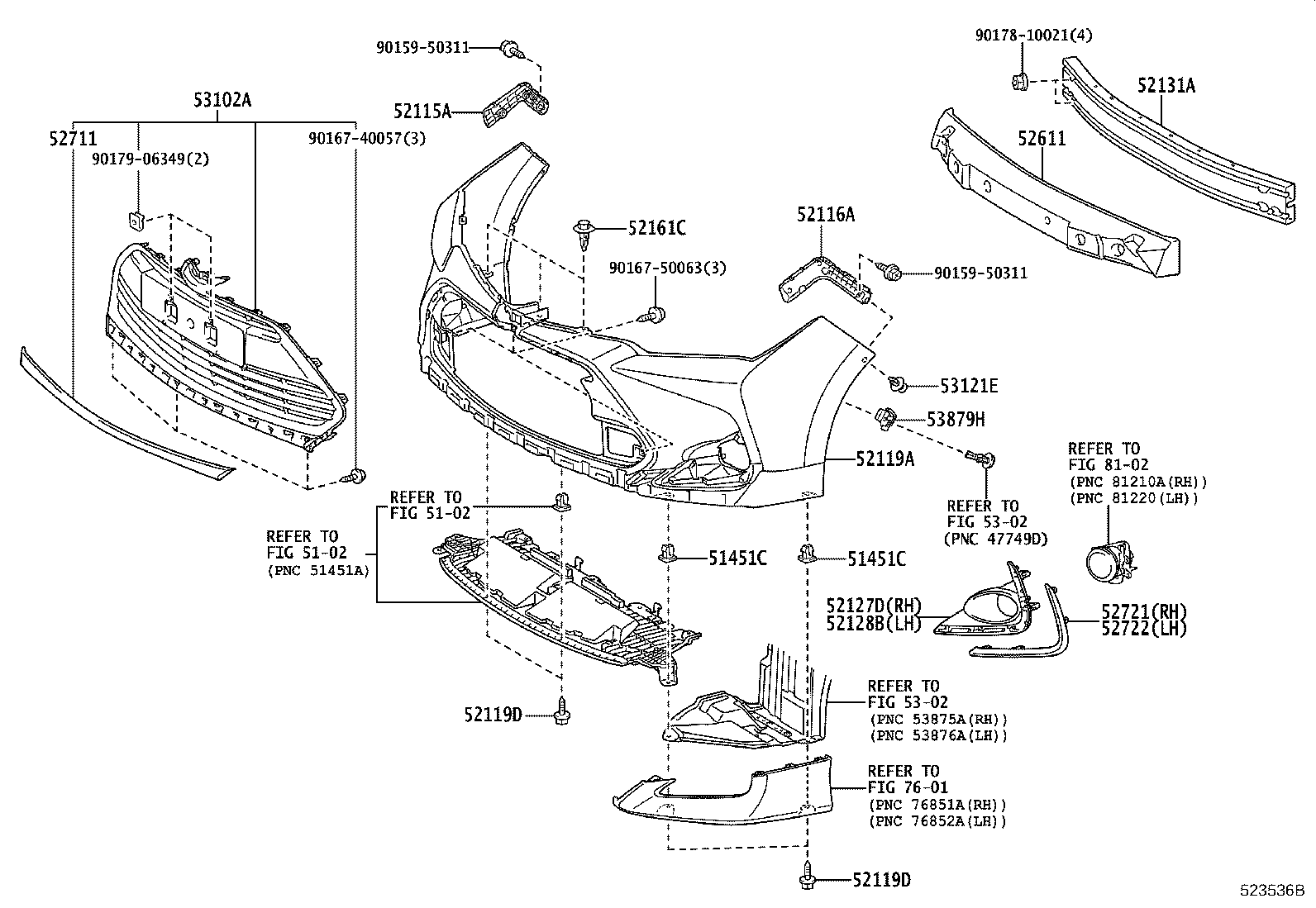 52112-02070 EXTENSION, FRONT BUMPER, RH product image