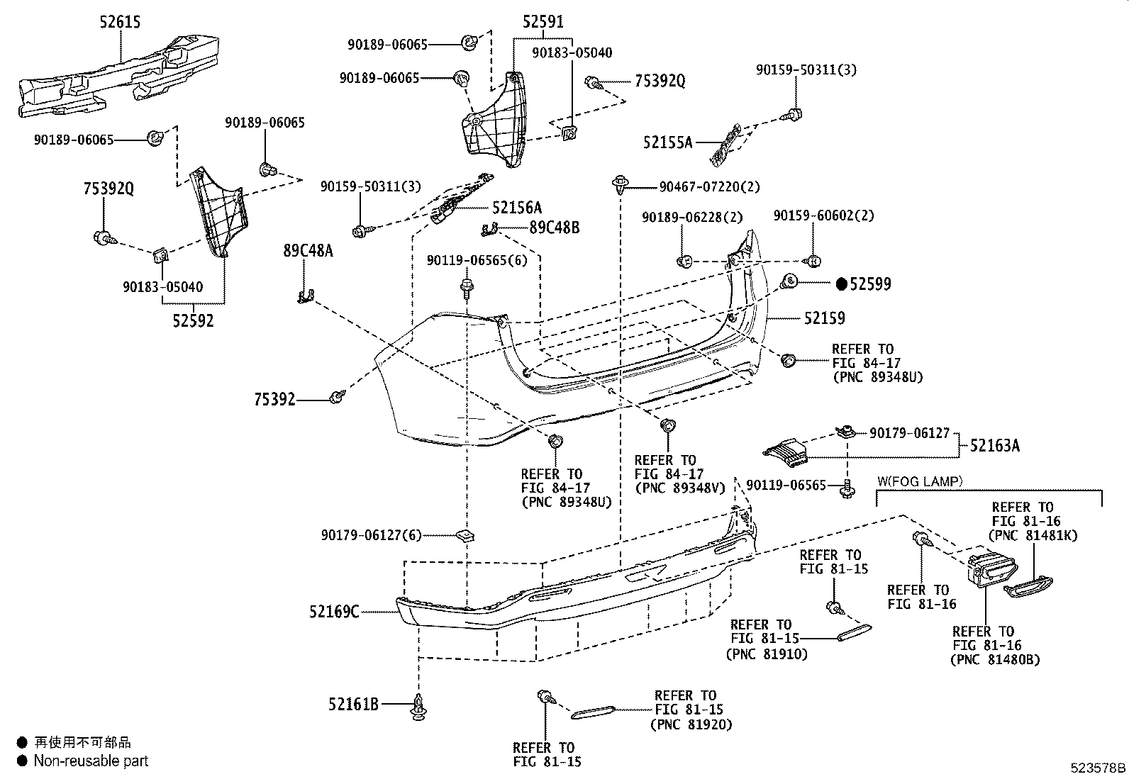 52155-48050 SUPPORT, REAR BUMPER SIDE, RH product image