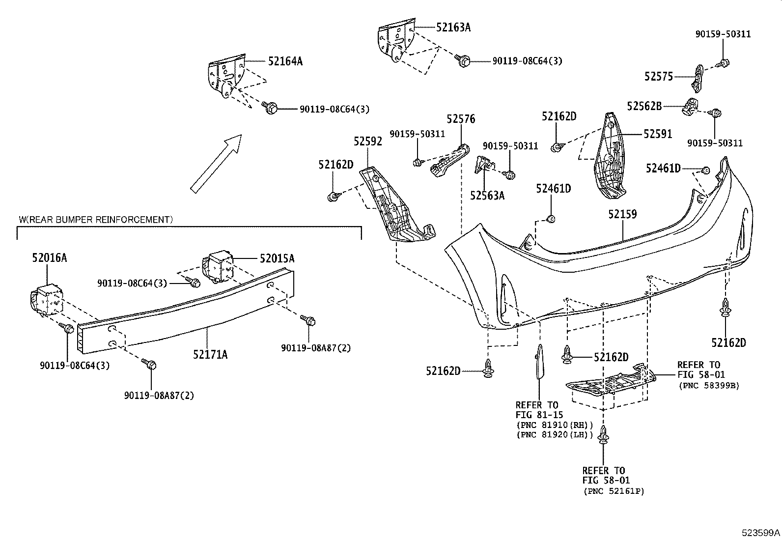 52592-52380 SEAL, REAR BUMPER SIDE, LH product image