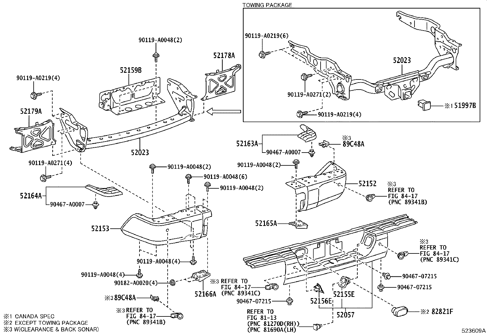 51908-0C040 REINFORCEMENT SUB-ASSY, REAR BUMPER product image