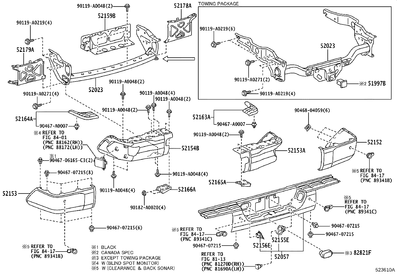51908-0C040 REINFORCEMENT SUB-ASSY, REAR BUMPER product image