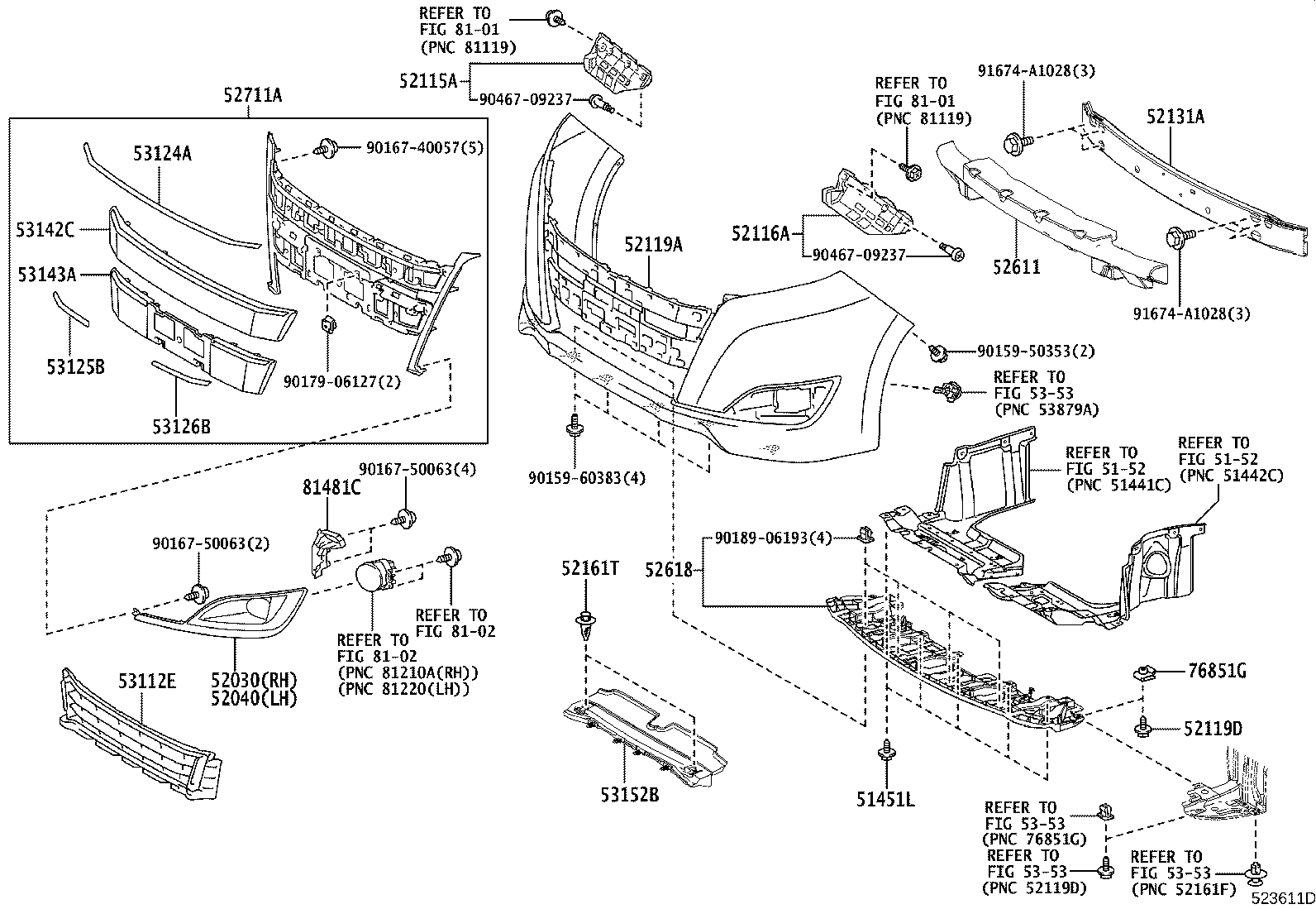 52116-28121 SUPPORT, FRONT BUMPER SIDE, LH product image