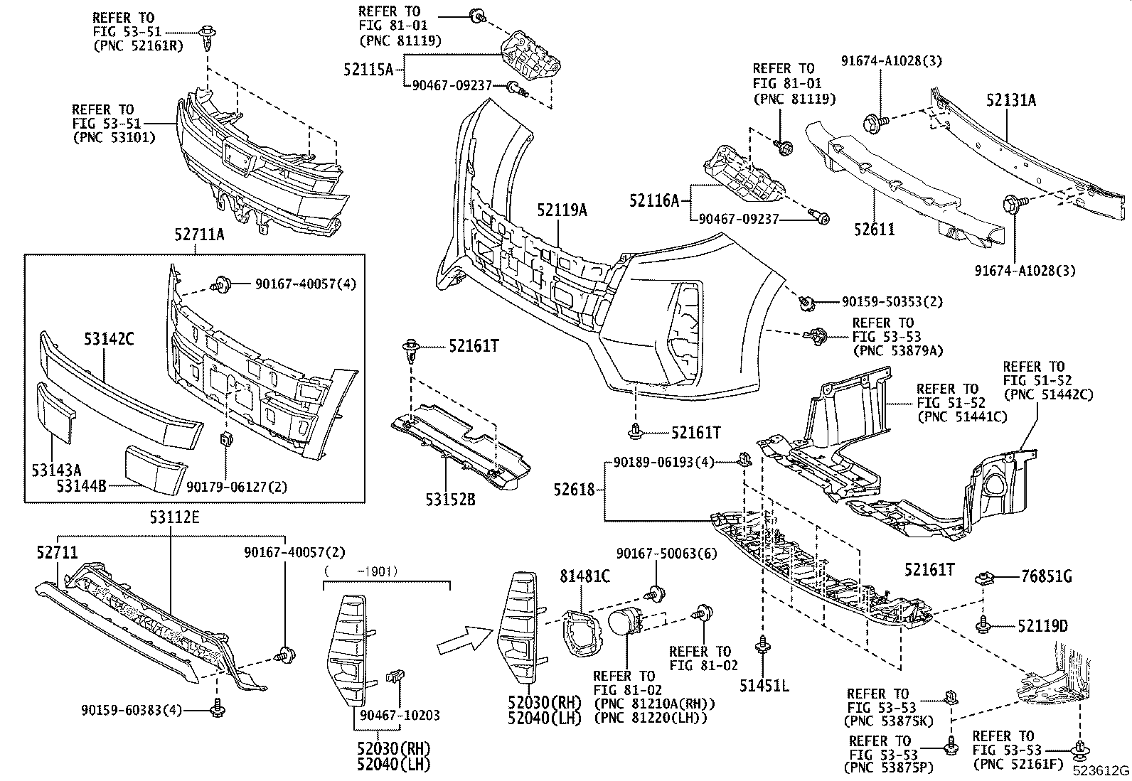 52116-28121 SUPPORT, FRONT BUMPER SIDE, LH product image