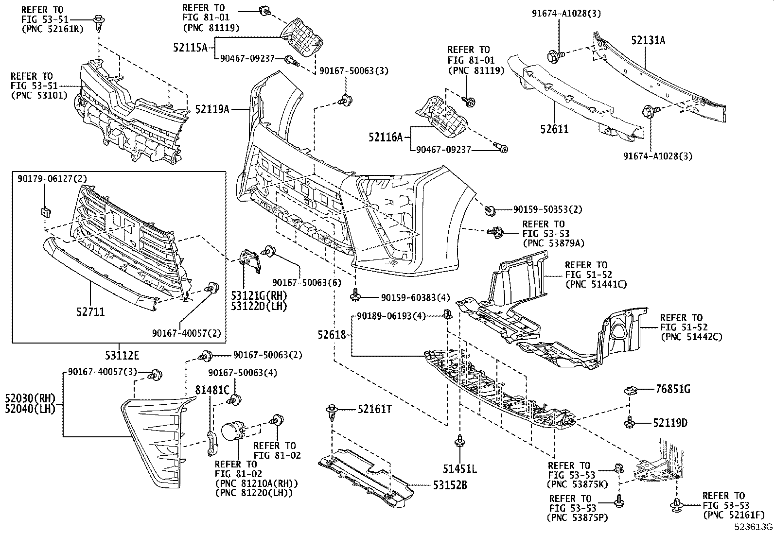 52116-28121 SUPPORT, FRONT BUMPER SIDE, LH product image