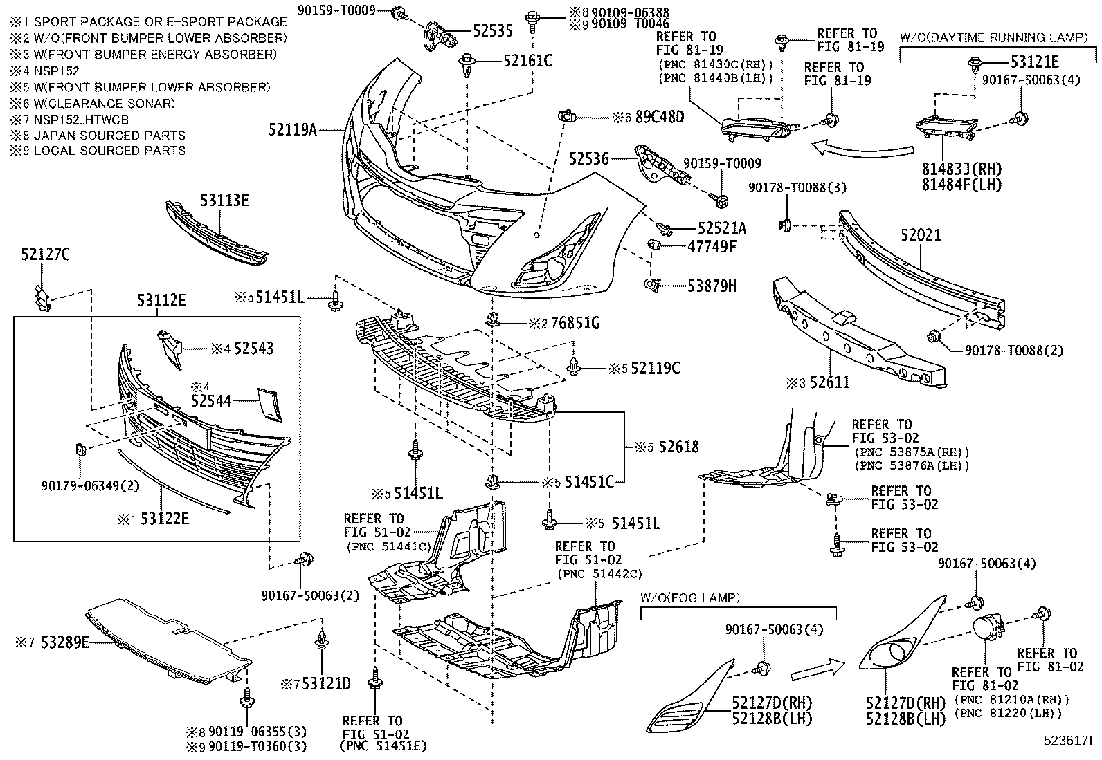 52127-0DA10 COVER, FRONT BUMPER HOLE, RH product image