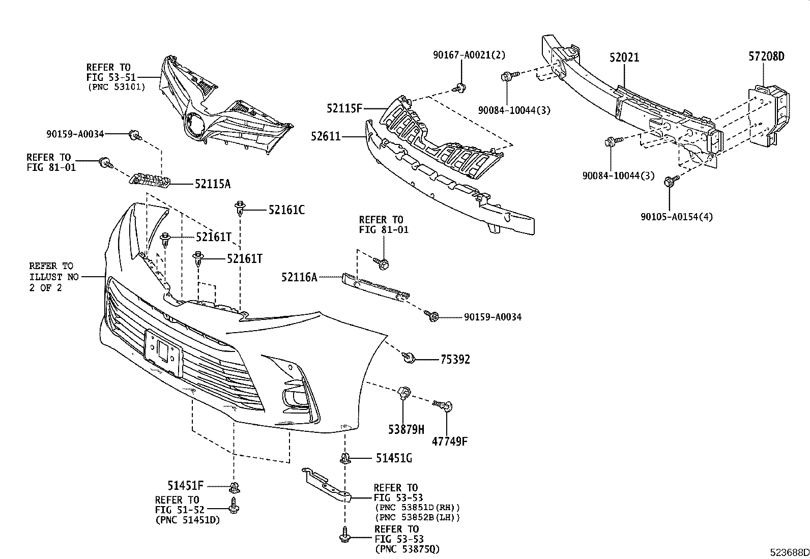 52115-08020 SUPPORT, FRONT BUMPER SIDE, RH product image