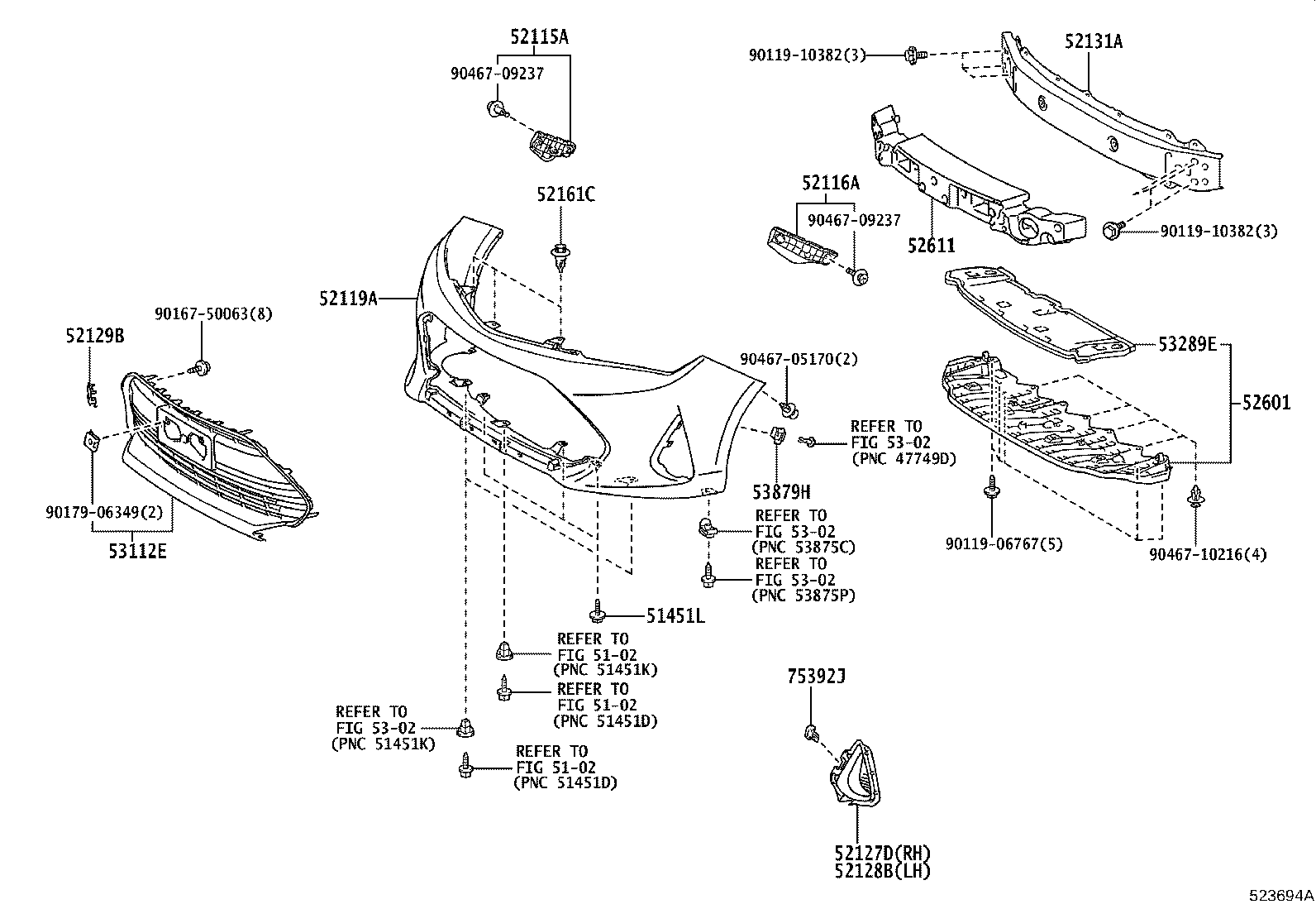 52115-12470 SUPPORT, FRONT BUMPER SIDE, RH product image