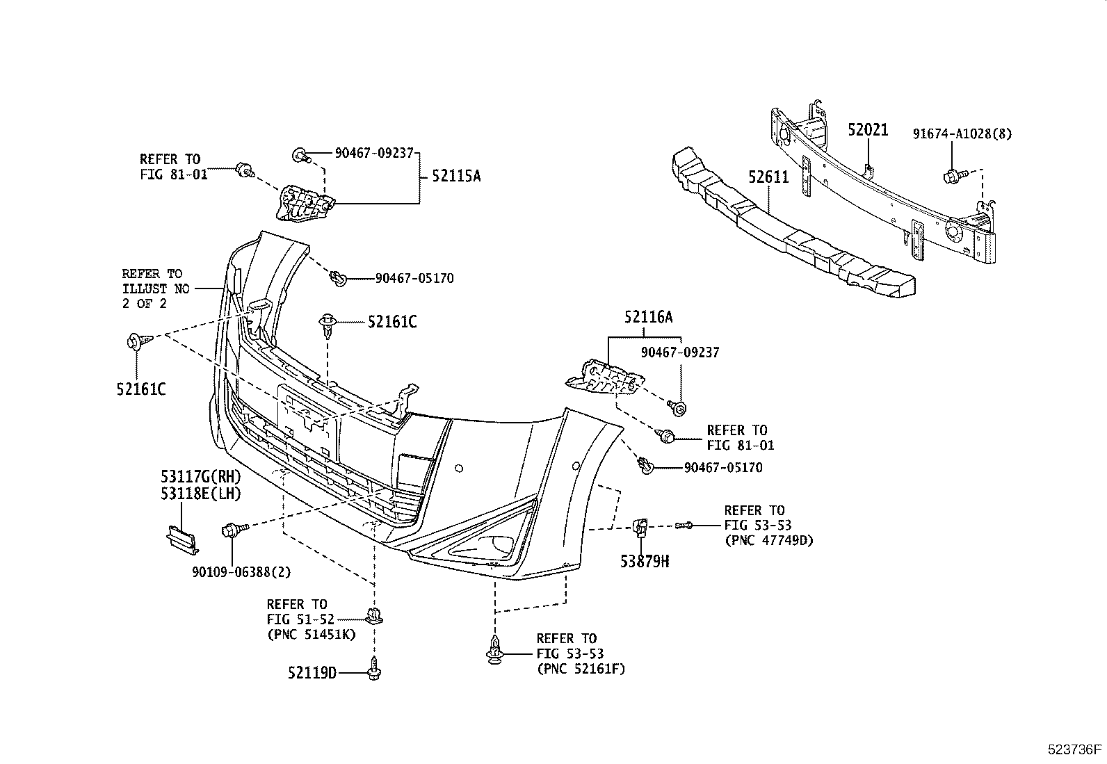 52116-58080 SUPPORT, FRONT BUMPER SIDE, LH product image