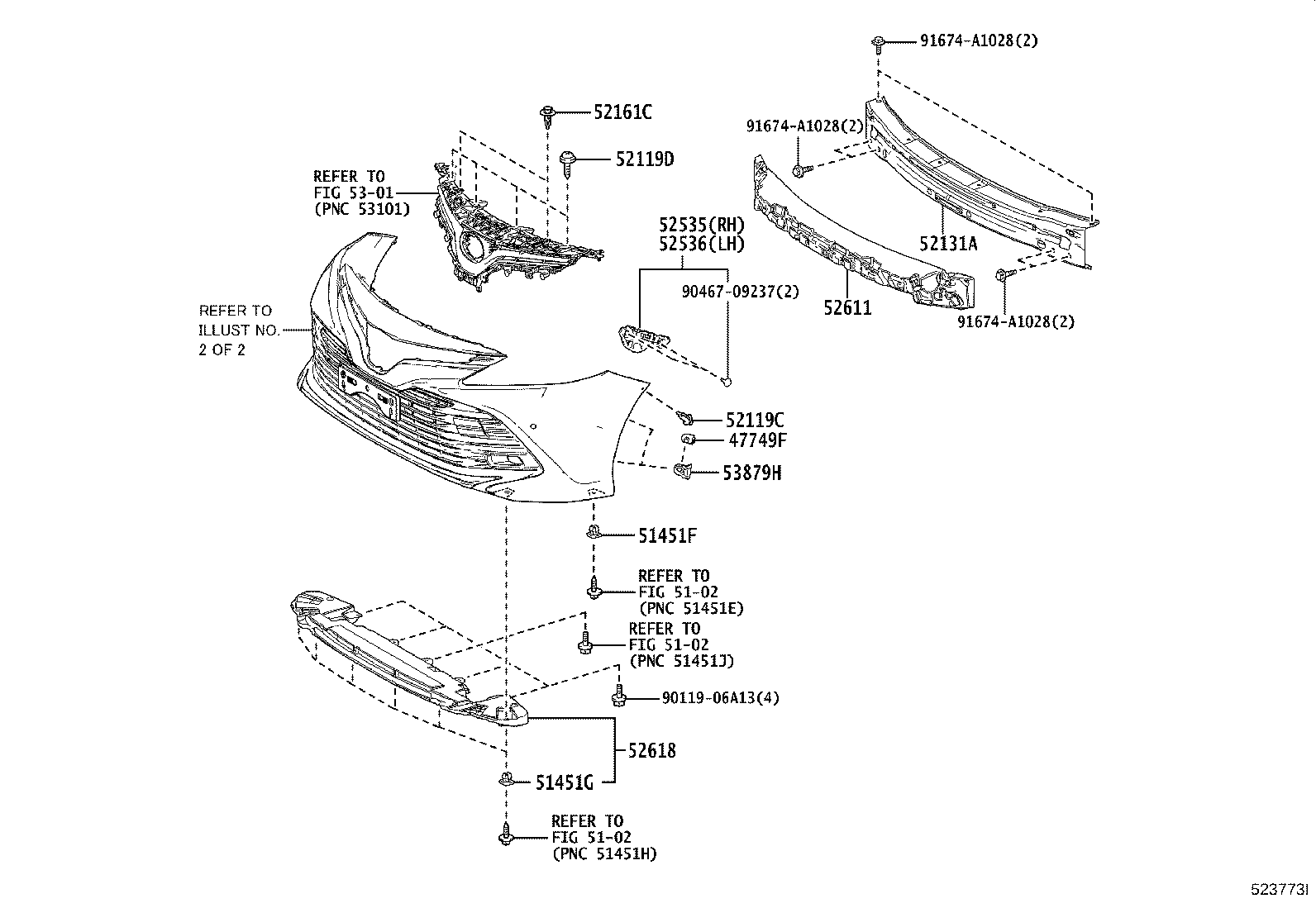 52114-33620 BRACKET, FRONT BUMPER EXTENSION MOUNTING product image