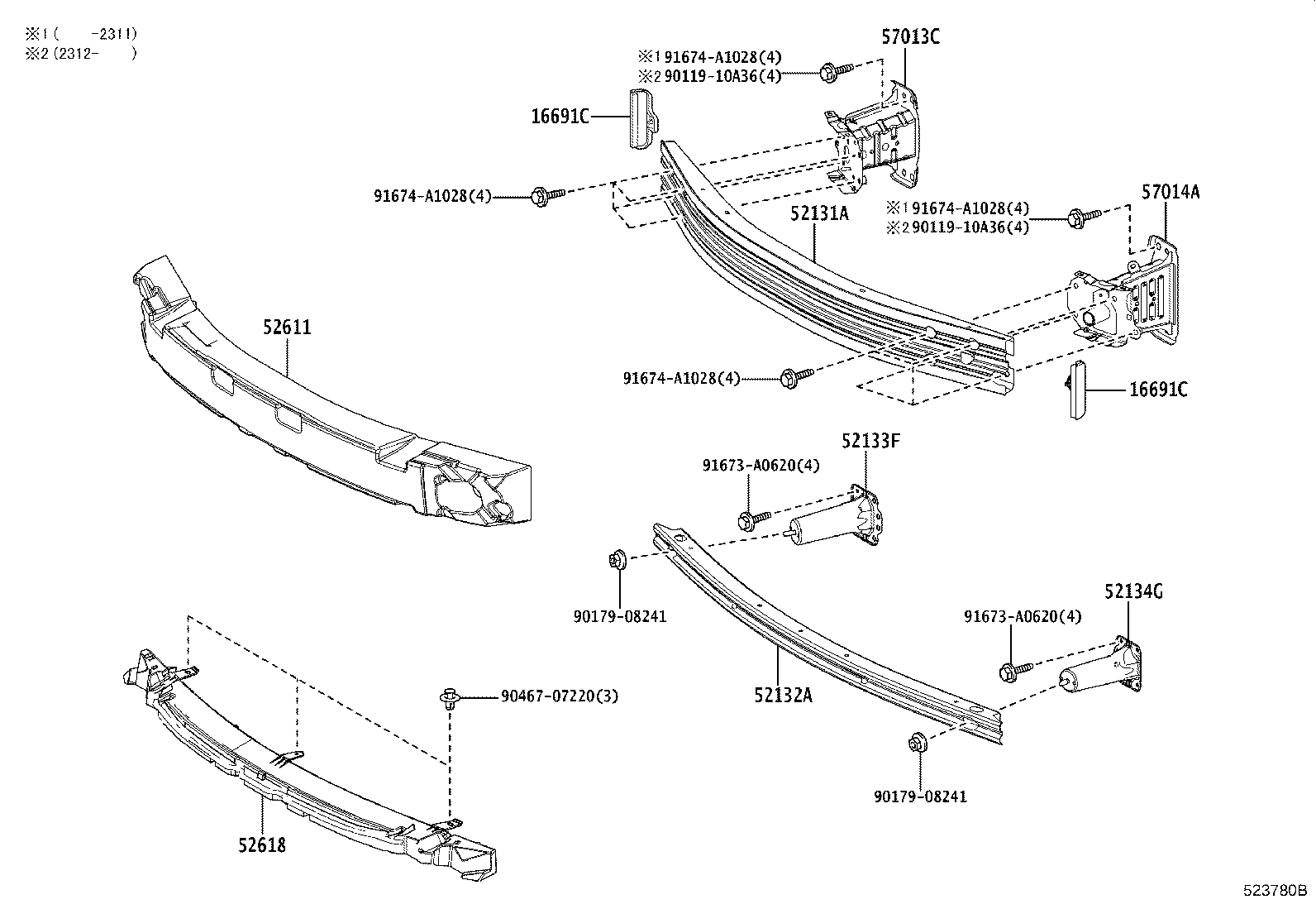 52611-12420 ABSORBER, FRONT BUMPER ENERGY product image