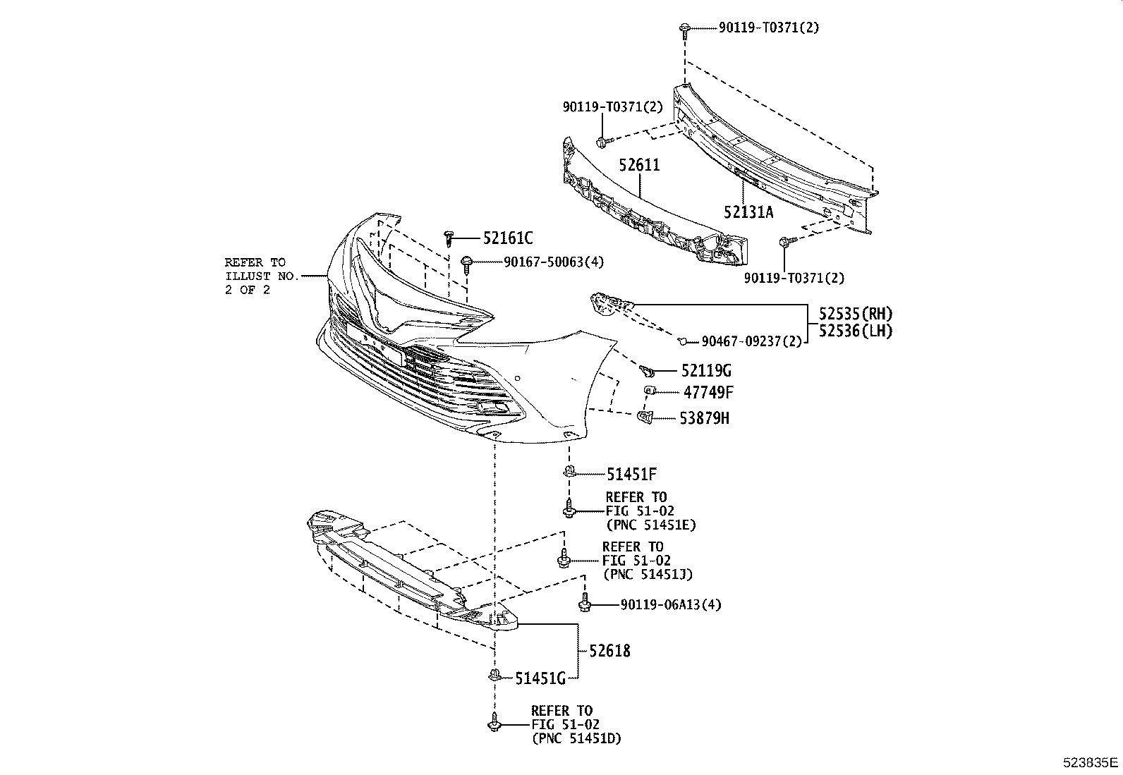 52114-06460 BRACKET, FRONT BUMPER EXTENSION MOUNTING product image