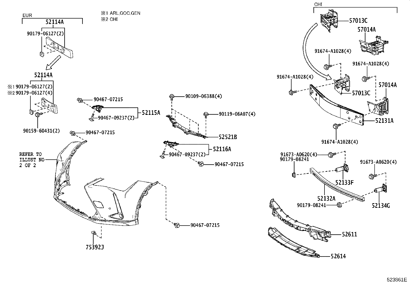 52112-76908 EXTENSION, FRONT BUMPER, RH product image