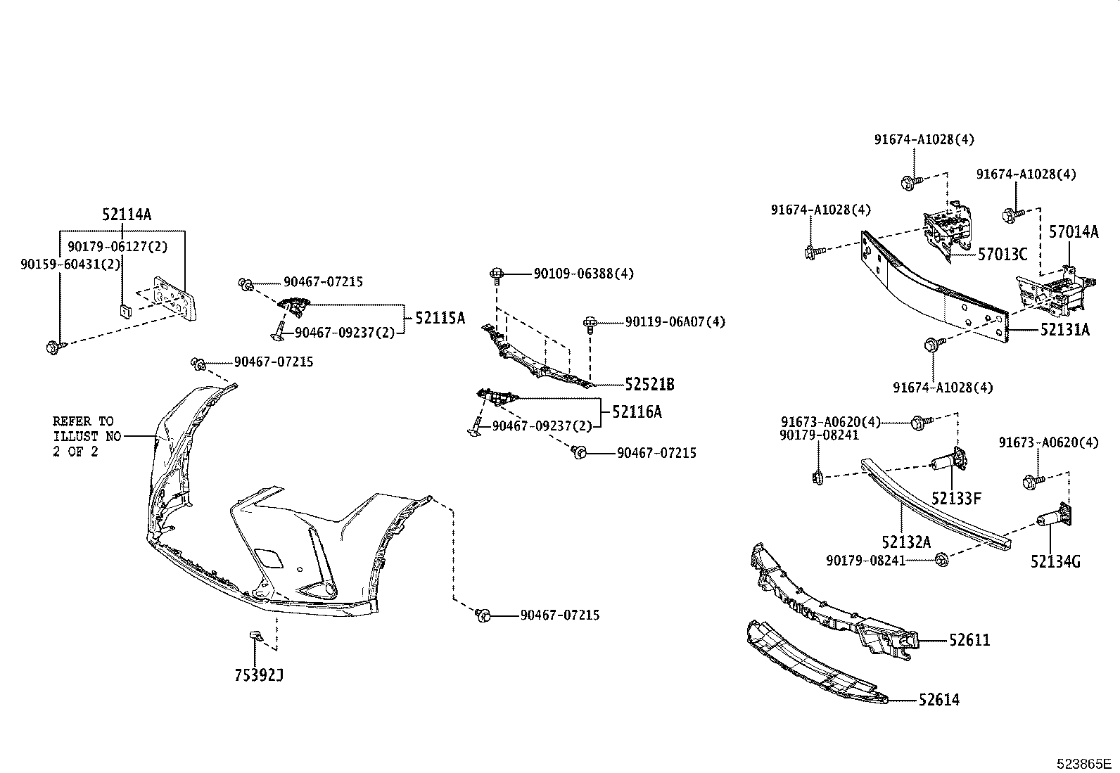 52114-76240 BRACKET, FRONT BUMPER EXTENSION MOUNTING product image