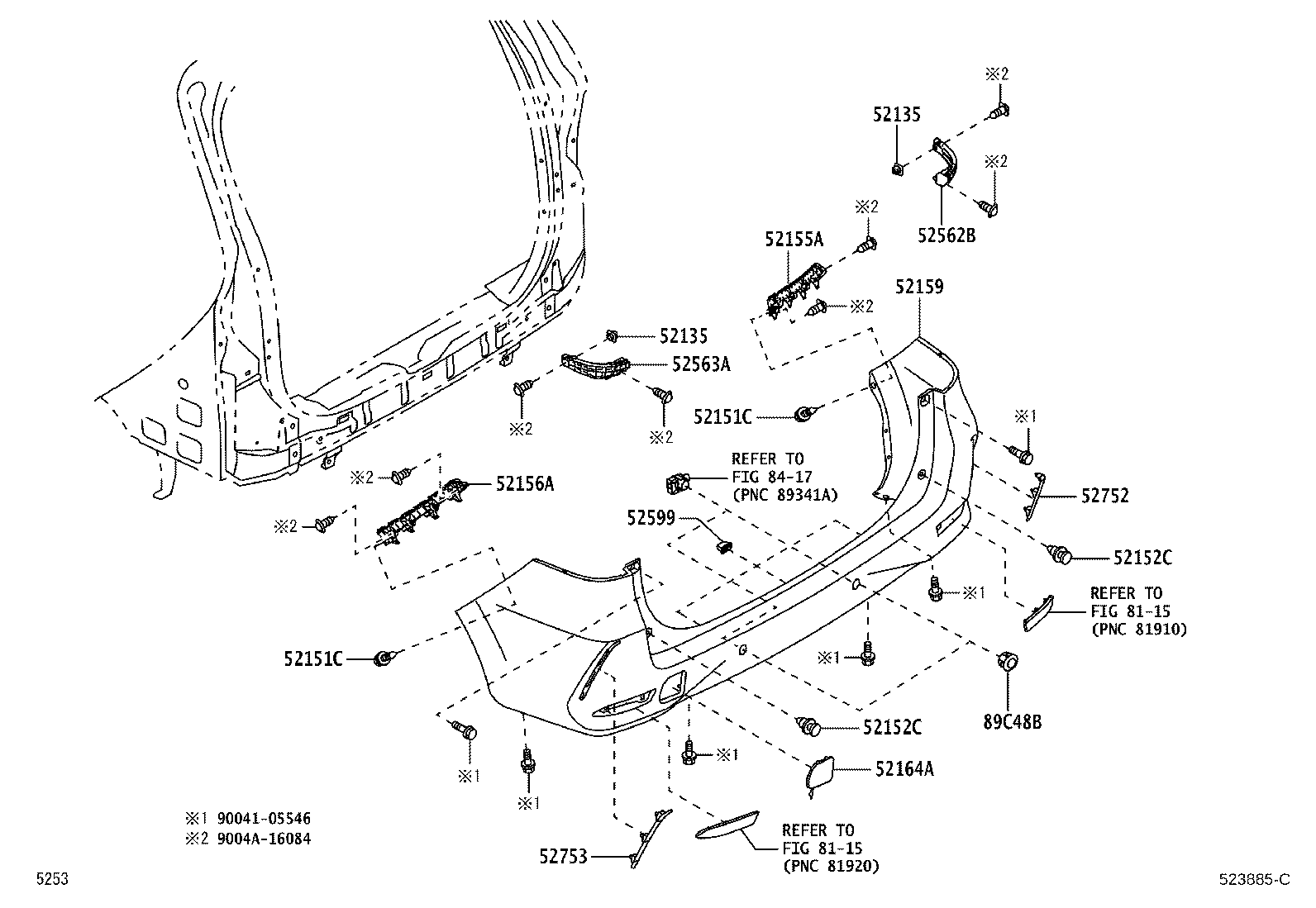 52155-BZ120 SUPPORT, REAR BUMPER SIDE, RH product image