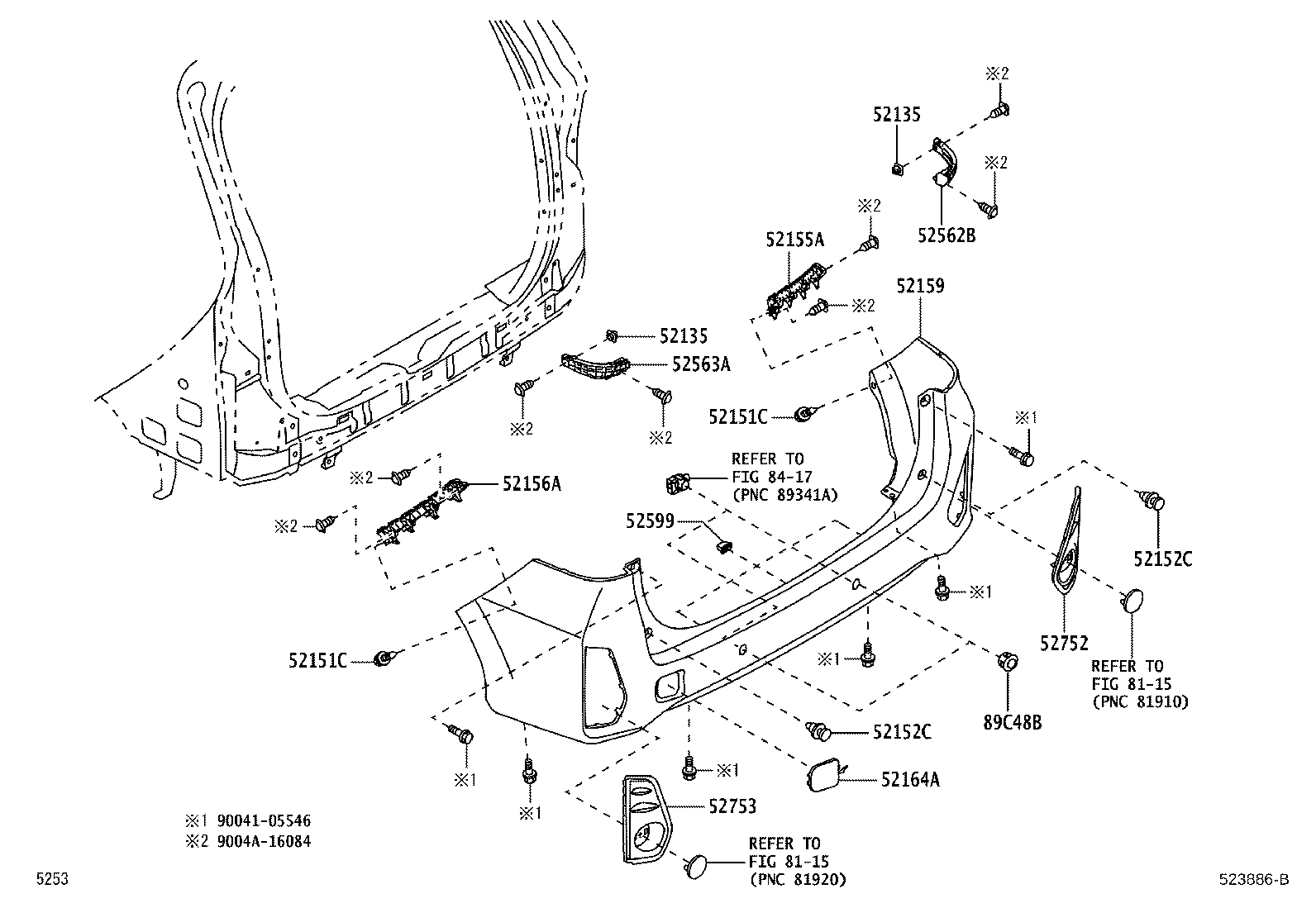 52155-BZ120 SUPPORT, REAR BUMPER SIDE, RH product image