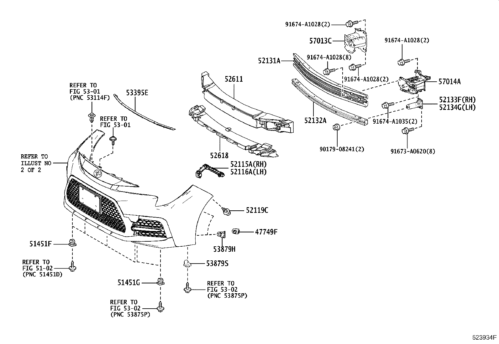 52112-12310 EXTENSION, FRONT BUMPER, RH product image