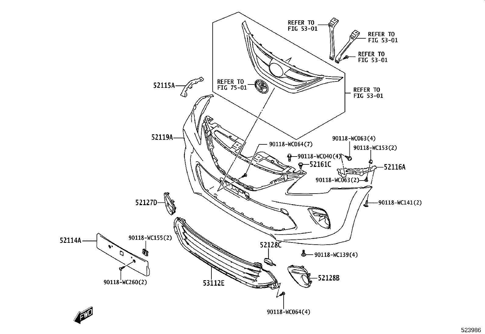 52536-WC001 SUPPORT, FRONT BUMPER SIDE, LH product image