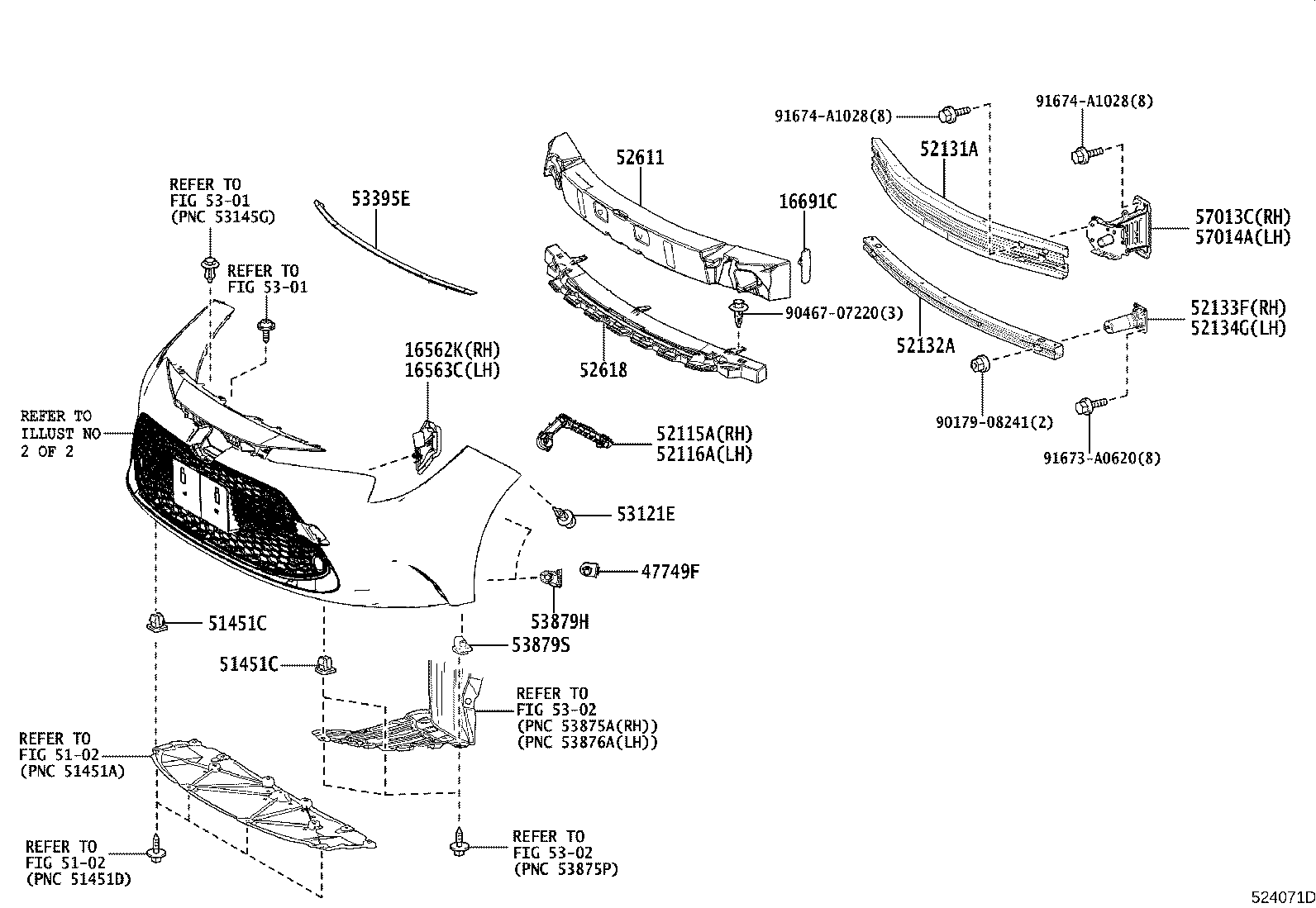 52116-12440 SUPPORT, FRONT BUMPER SIDE, LH product image