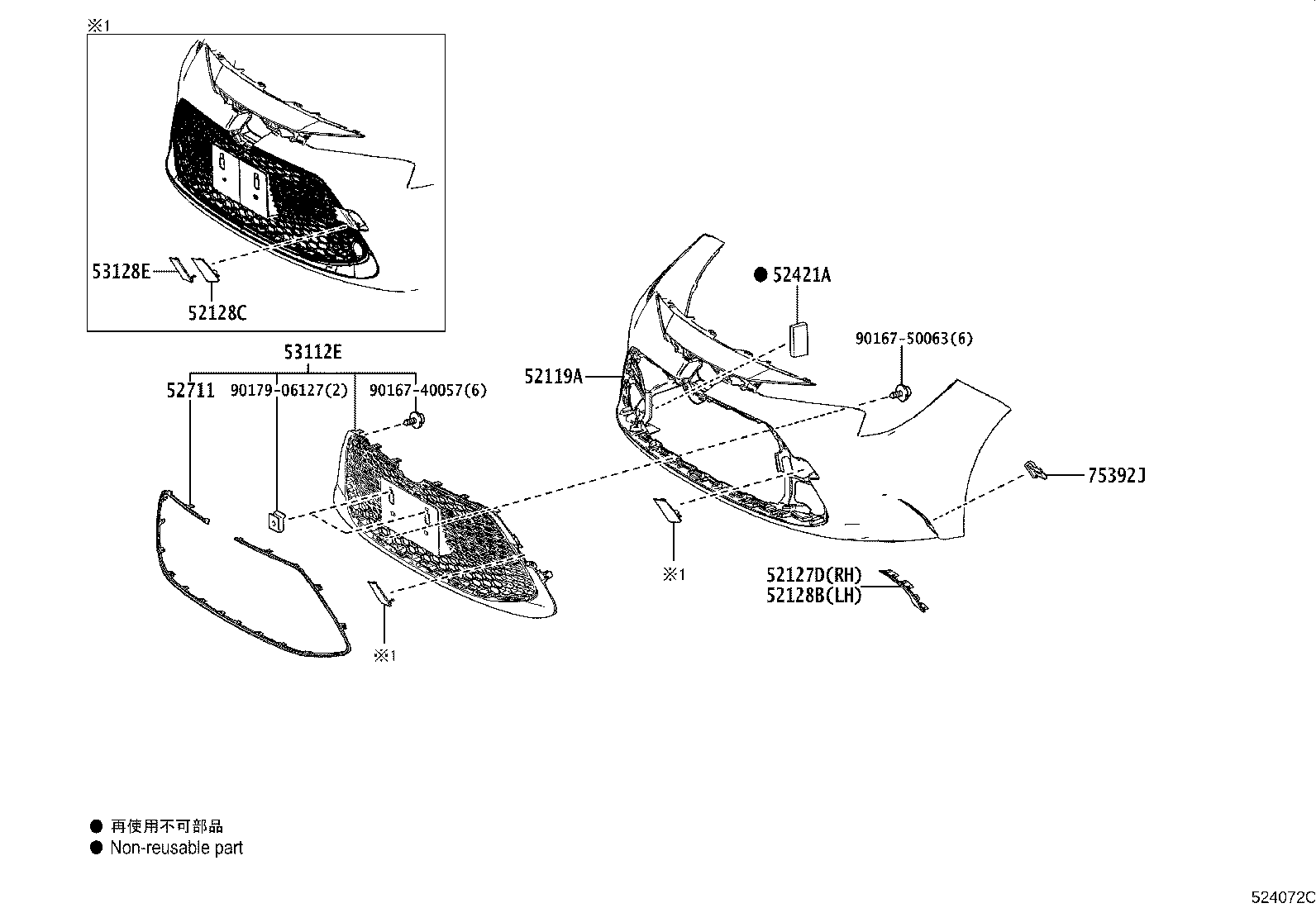 52116-12440 SUPPORT, FRONT BUMPER SIDE, LH product image