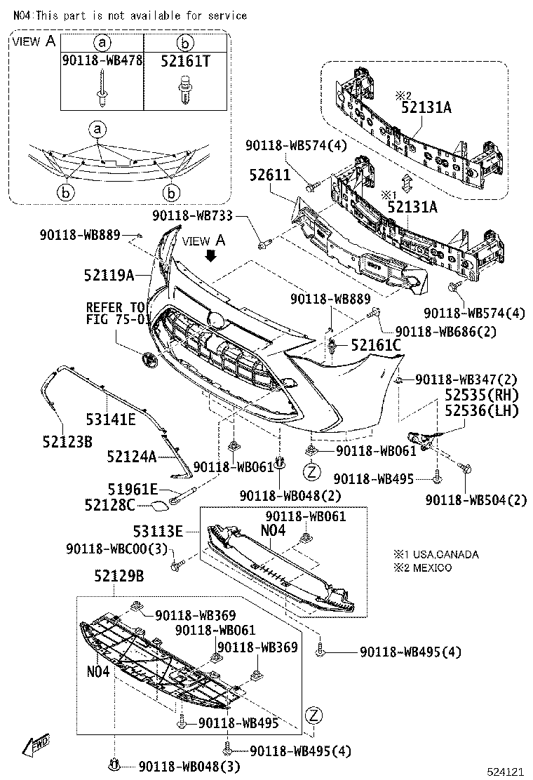 52129-WB001 COVER, FRONT BUMPER, LOWER product image