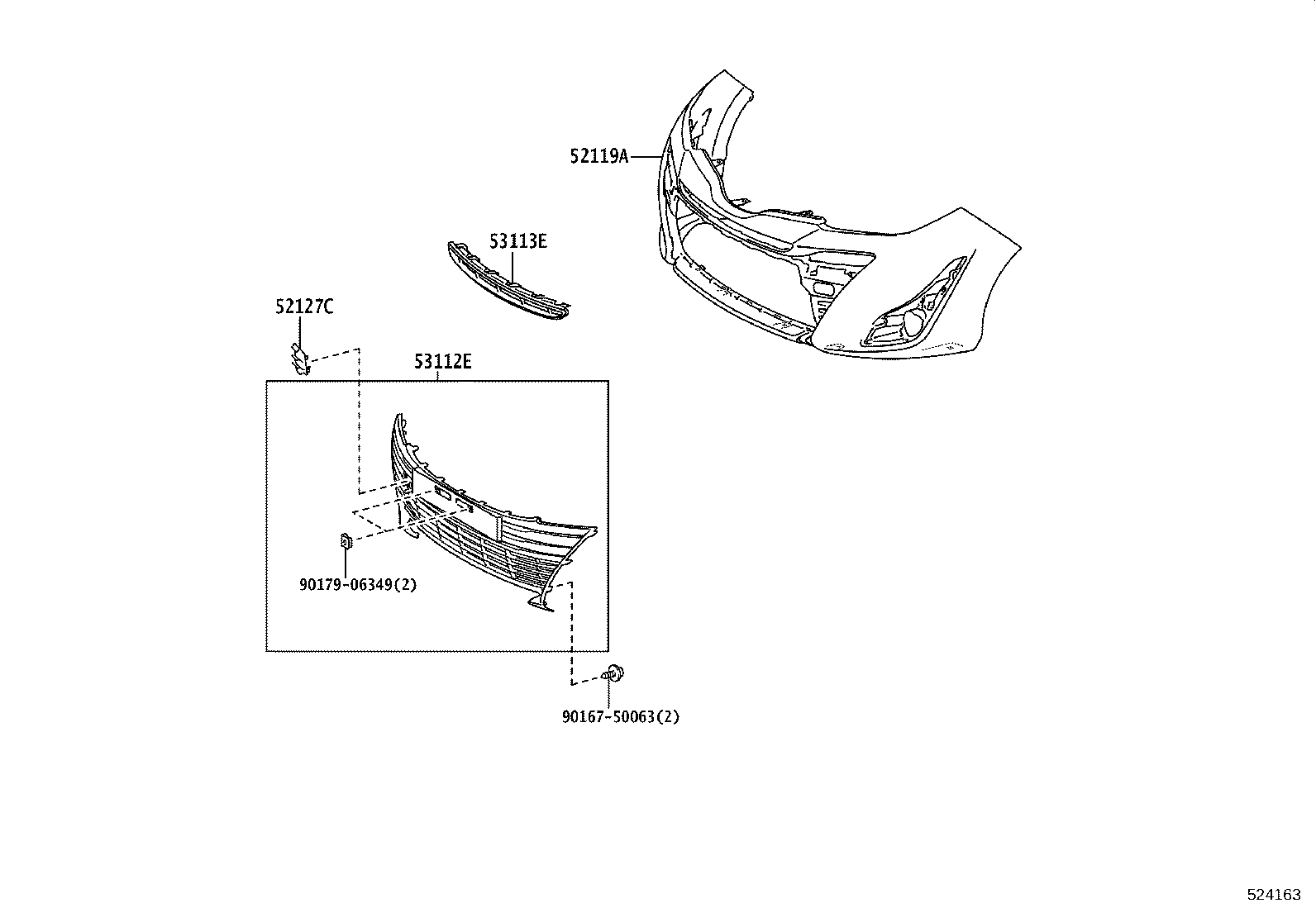 52128-YP330 COVER, FRONT BUMPER HOLE, LH product image