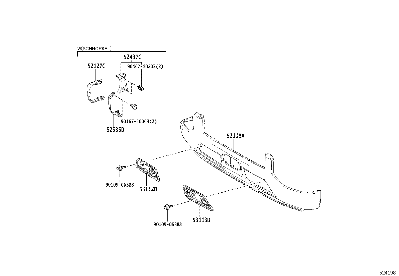 52116-36040 SUPPORT, FRONT BUMPER SIDE, LH product image