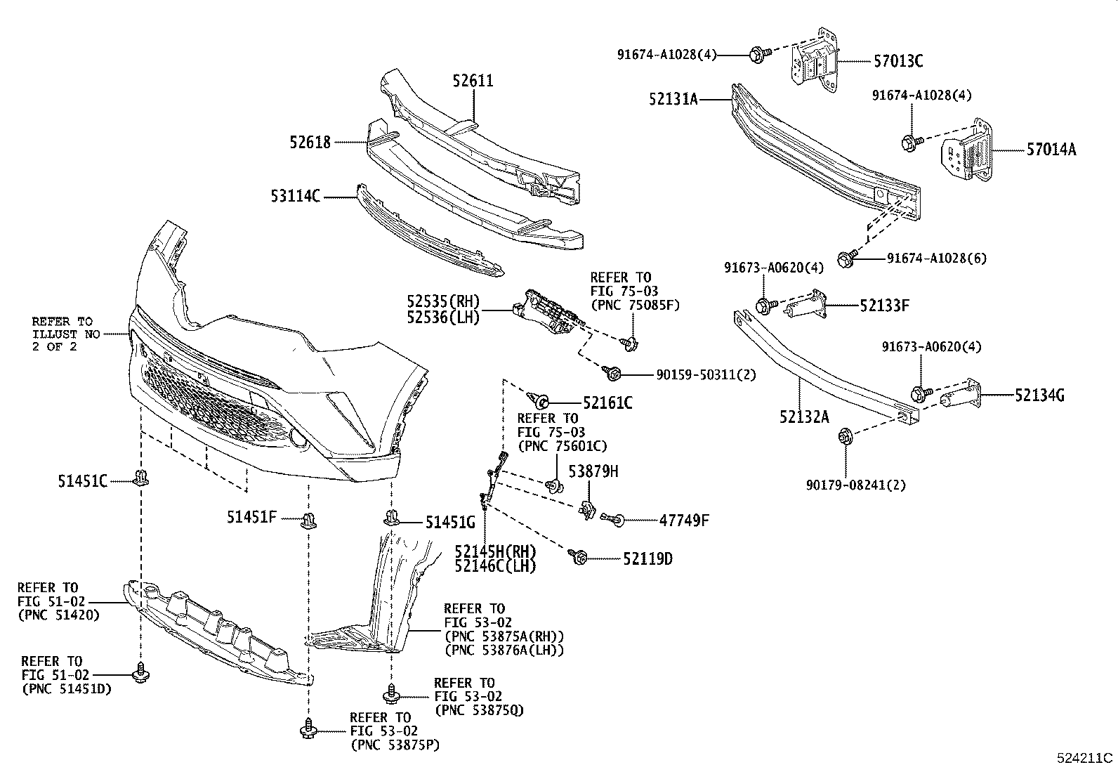 52114-10070 BRACKET, FRONT BUMPER EXTENSION MOUNTING product image