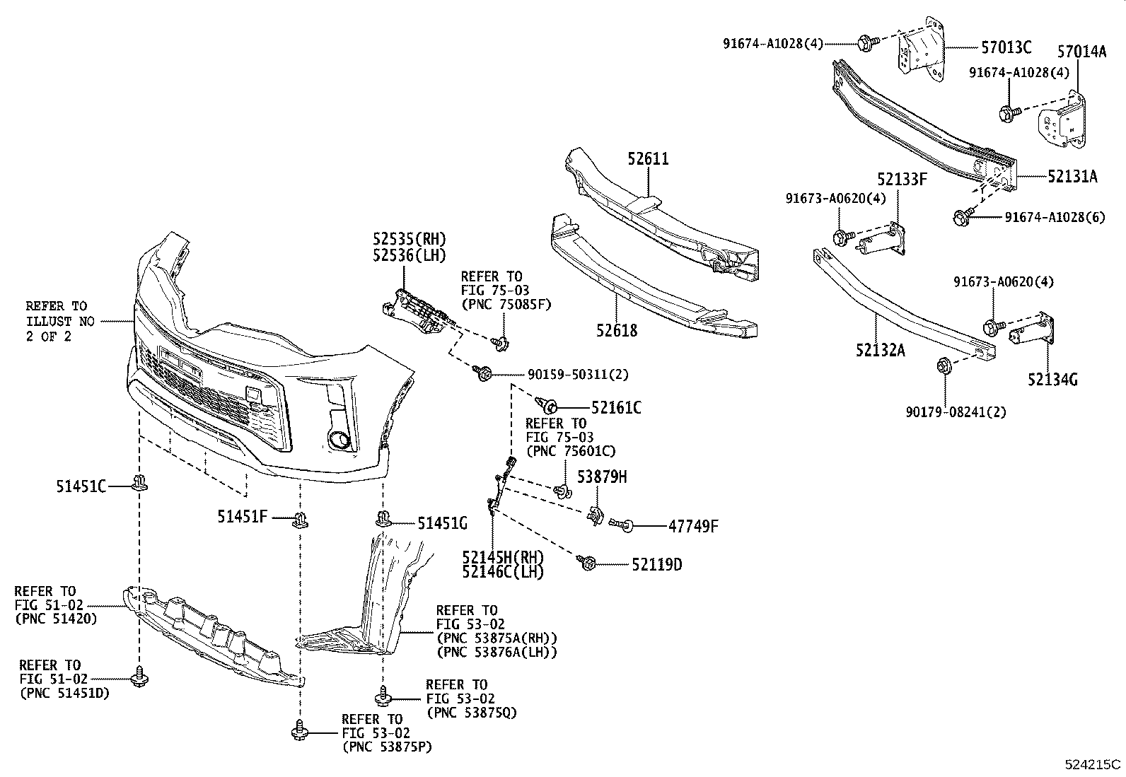 52114-10070 BRACKET, FRONT BUMPER EXTENSION MOUNTING product image