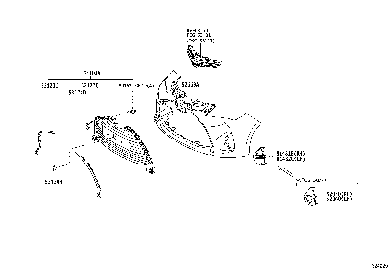52114-0D901 BRACKET, FRONT BUMPER EXTENSION MOUNTING product image