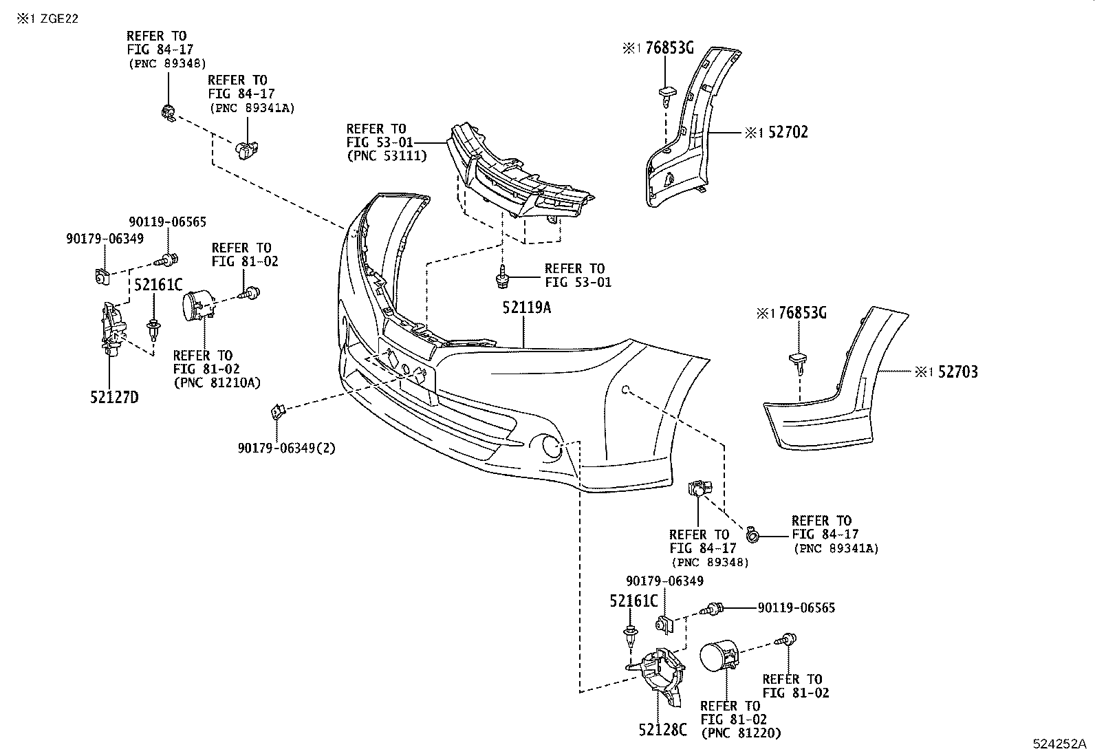 52115-68030 SUPPORT, FRONT BUMPER SIDE, RH product image