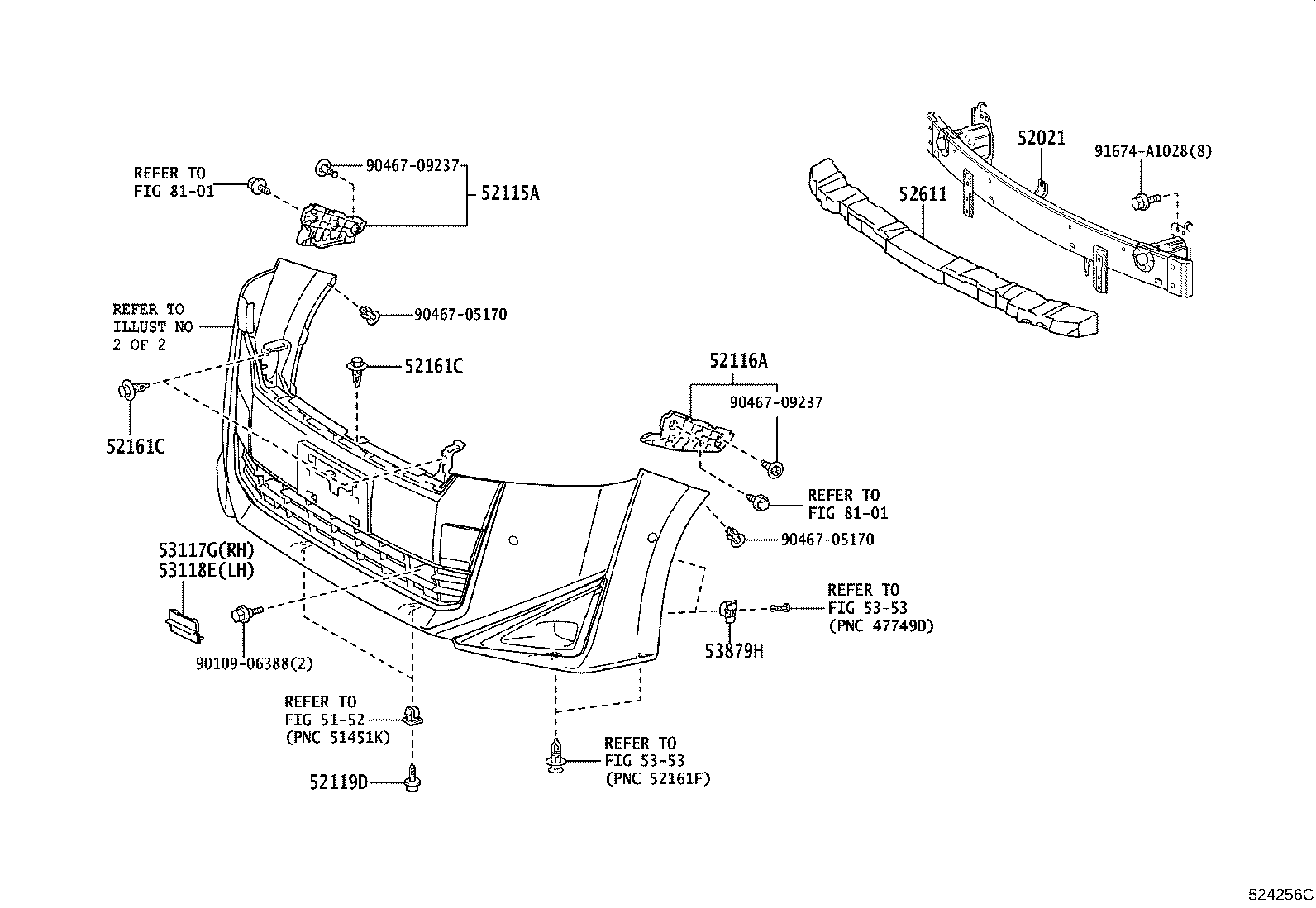 52116-58080 SUPPORT, FRONT BUMPER SIDE, LH product image