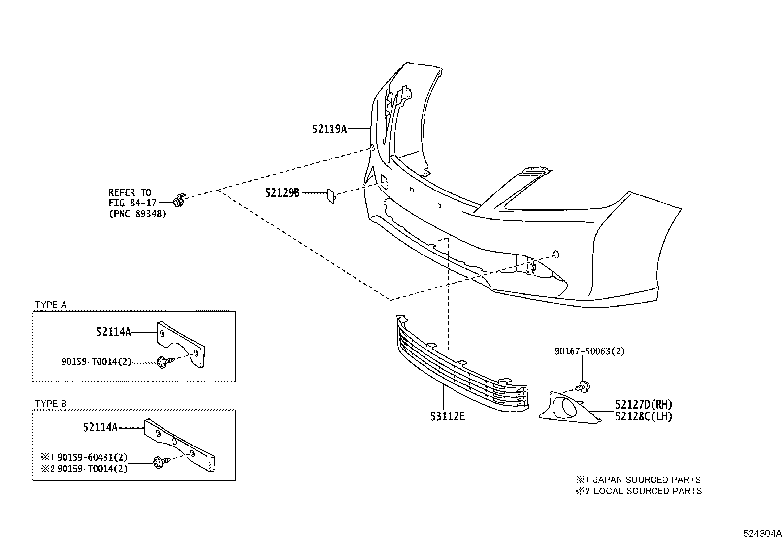 52114-06360 BRACKET, FRONT BUMPER EXTENSION MOUNTING product image