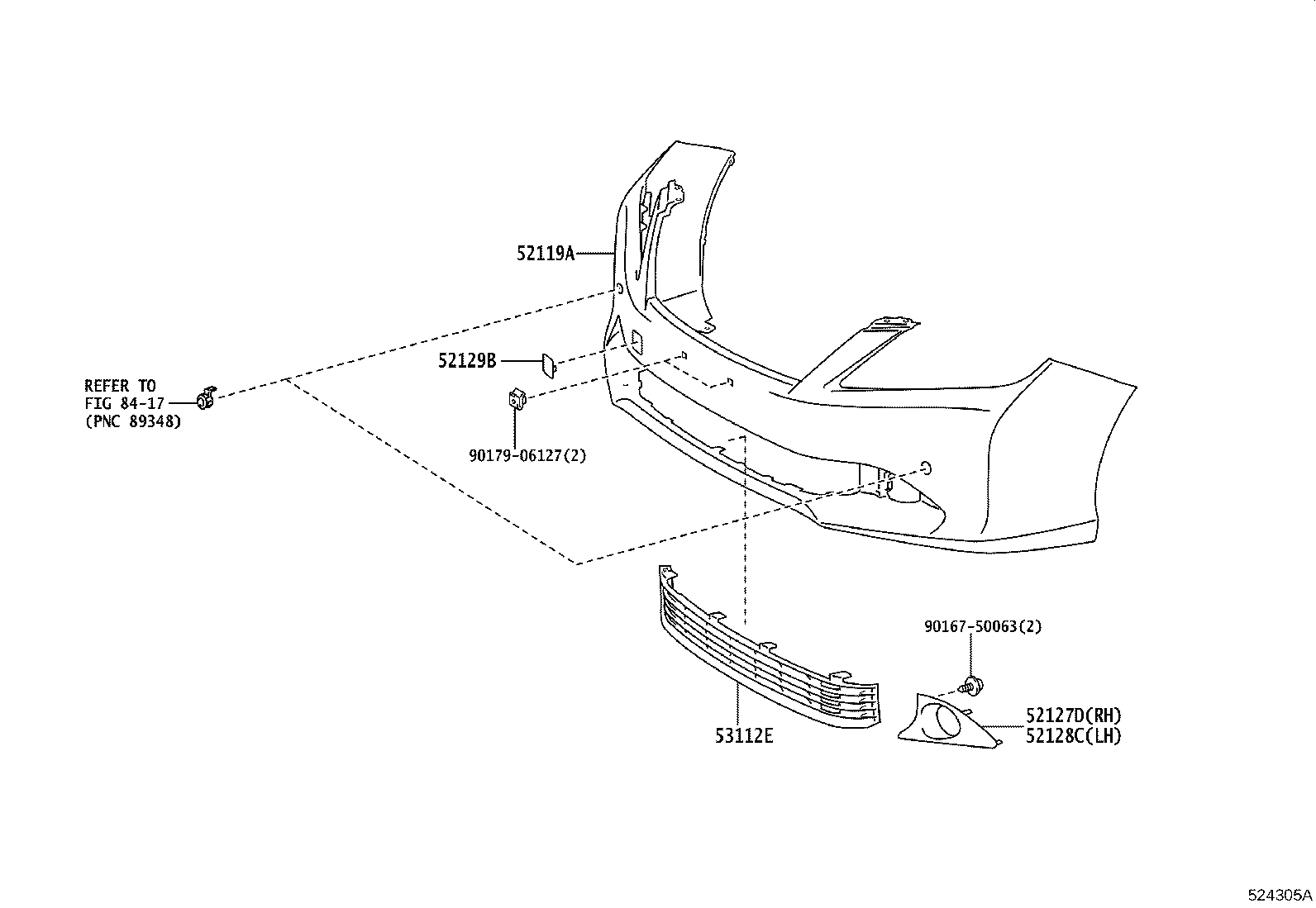 52114-06360 BRACKET, FRONT BUMPER EXTENSION MOUNTING product image