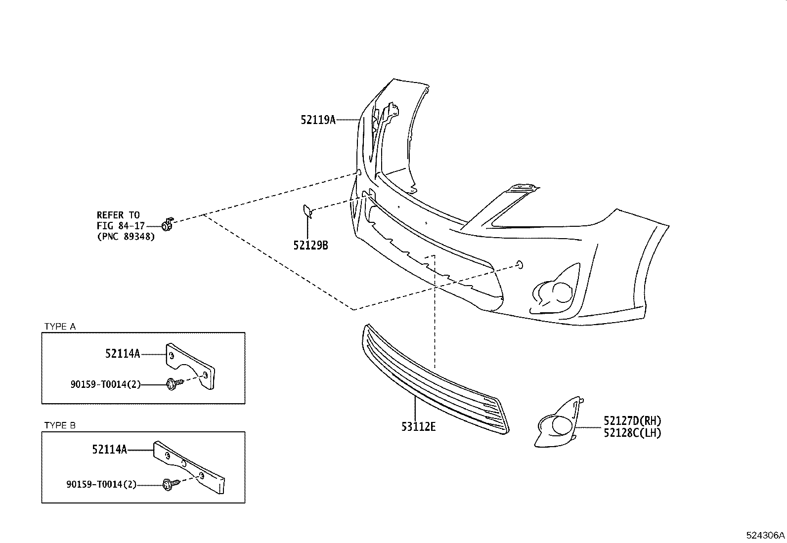 52114-06360 BRACKET, FRONT BUMPER EXTENSION MOUNTING product image