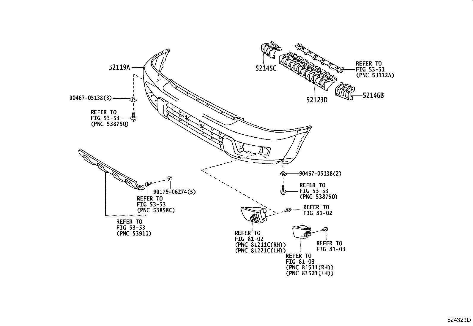 52115-35100 SUPPORT, FRONT BUMPER SIDE, RH product image