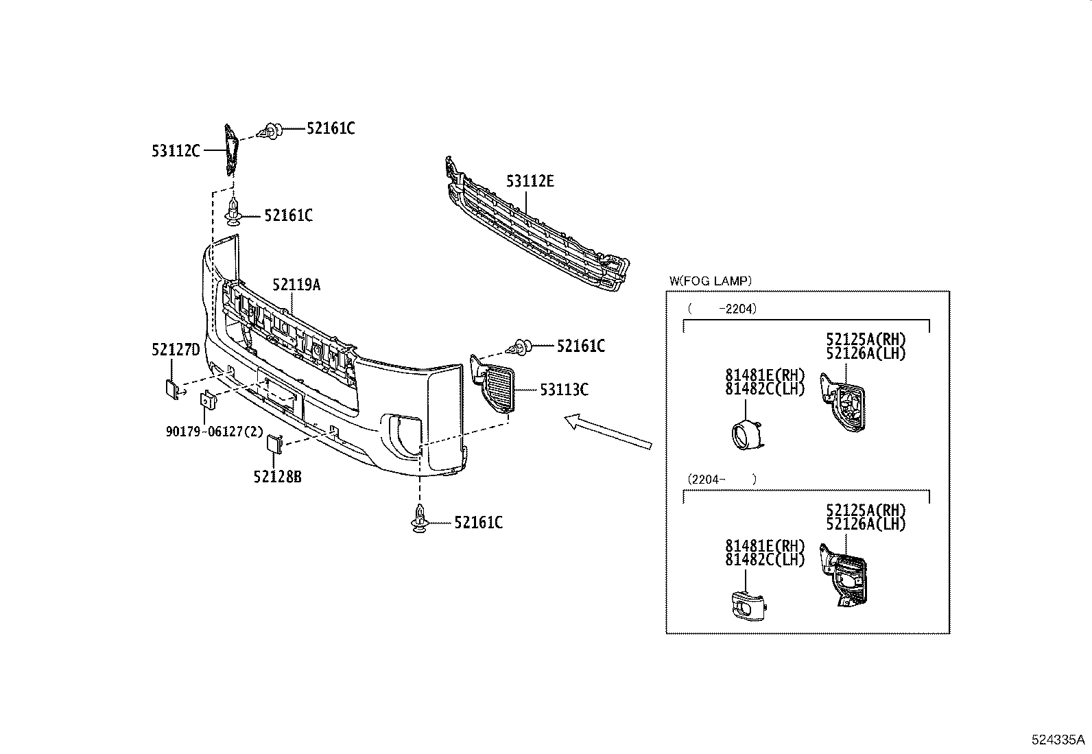 52115-26160 SUPPORT, FRONT BUMPER SIDE, RH product image