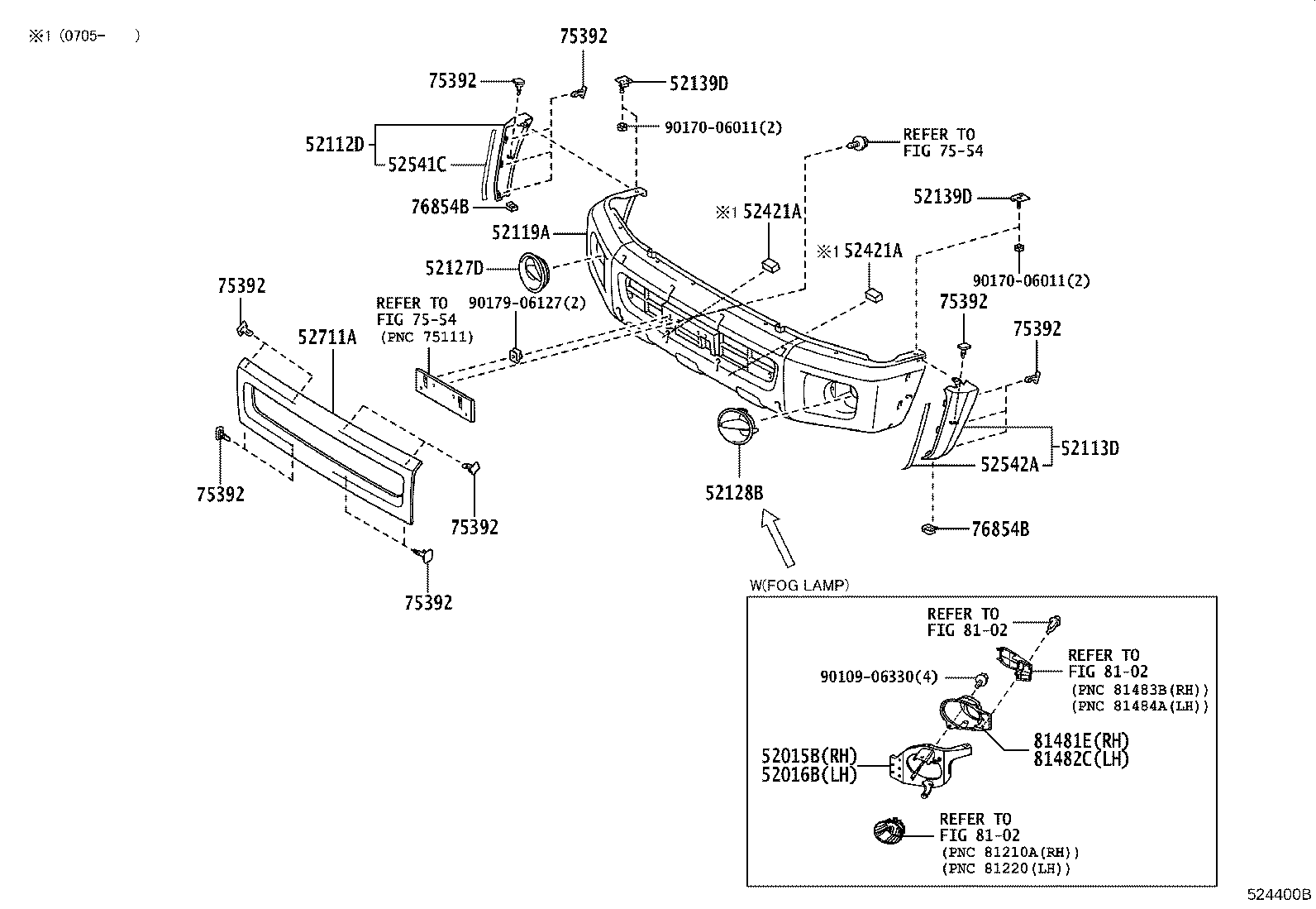 52112-60901 EXTENSION, FRONT BUMPER, RH product image