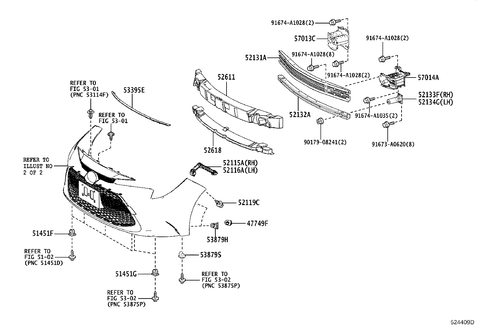 52112-12310 EXTENSION, FRONT BUMPER, RH product image
