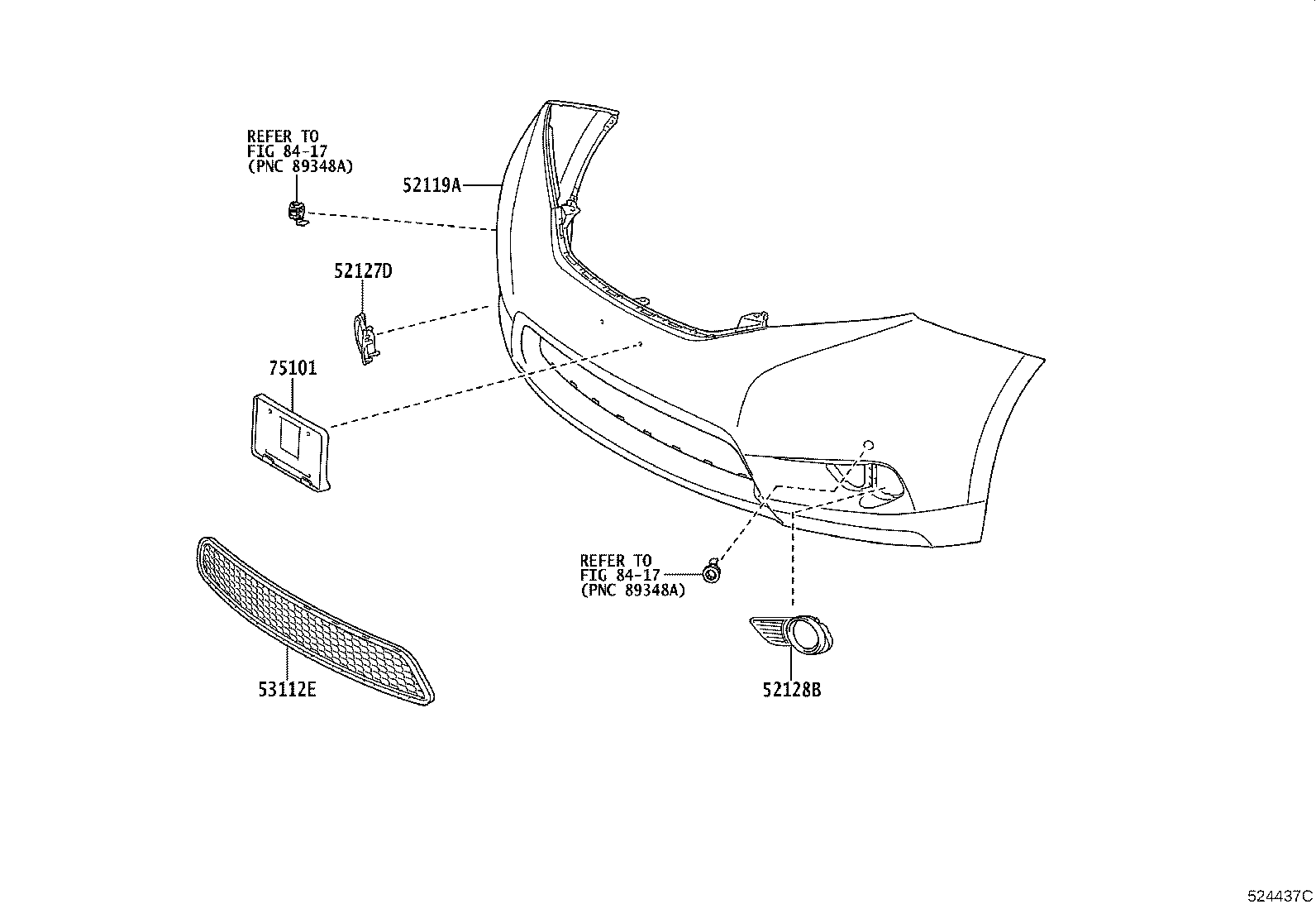 52115-08020 SUPPORT, FRONT BUMPER SIDE, RH product image