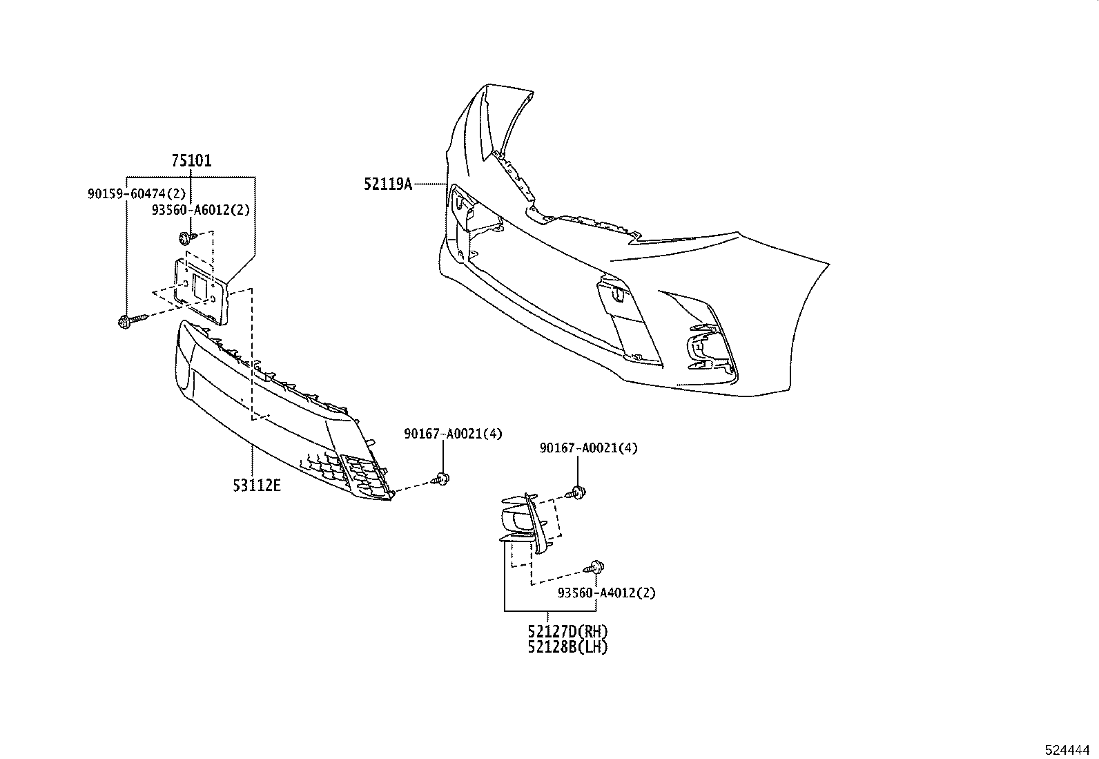 52611-08060 ABSORBER, FRONT BUMPER ENERGY product image