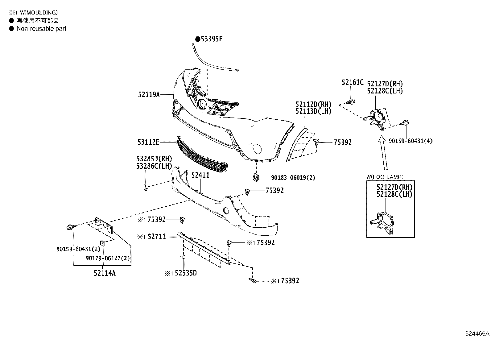 52114-42130 BRACKET, FRONT BUMPER EXTENSION MOUNTING product image