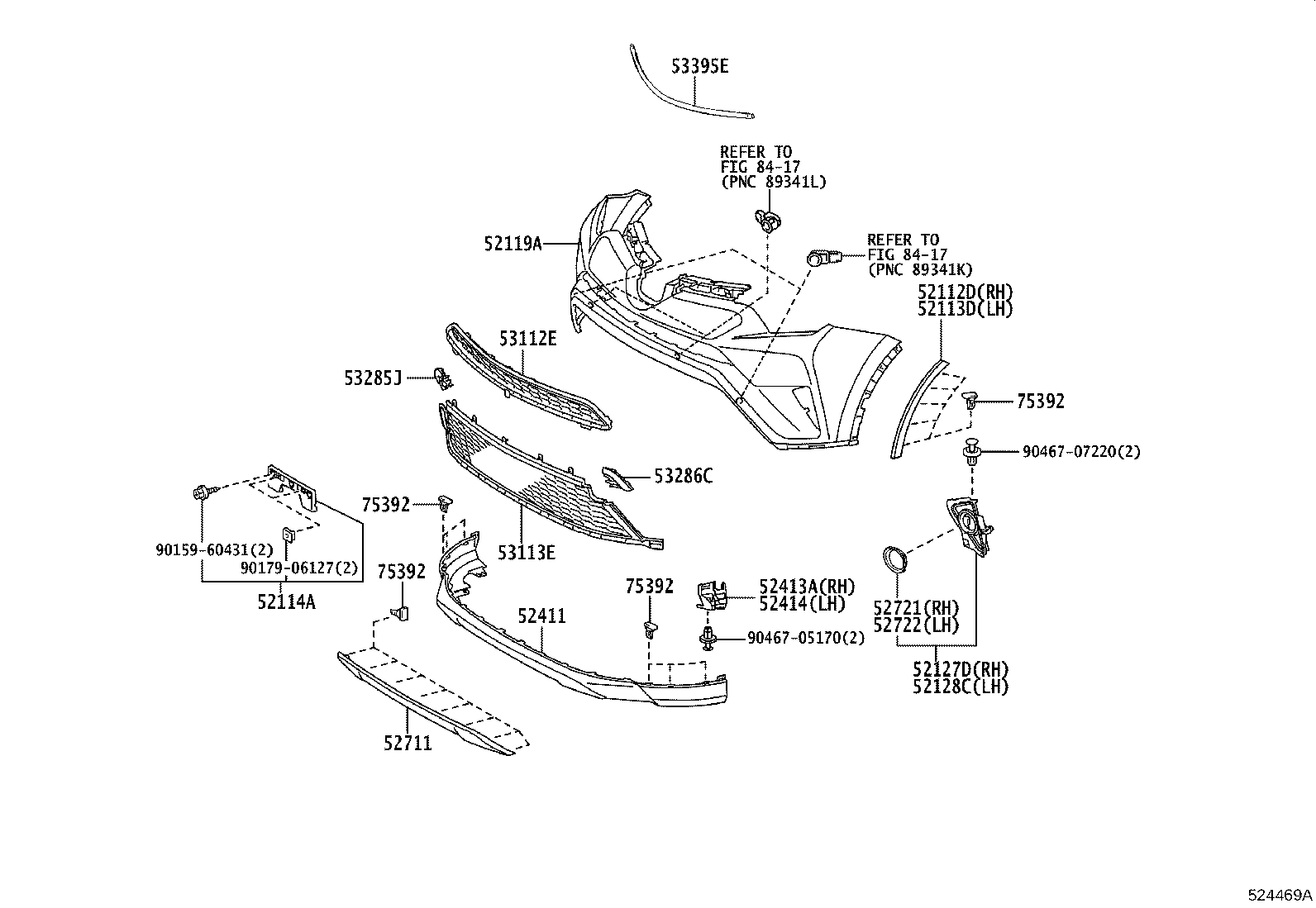 52114-42130 BRACKET, FRONT BUMPER EXTENSION MOUNTING product image