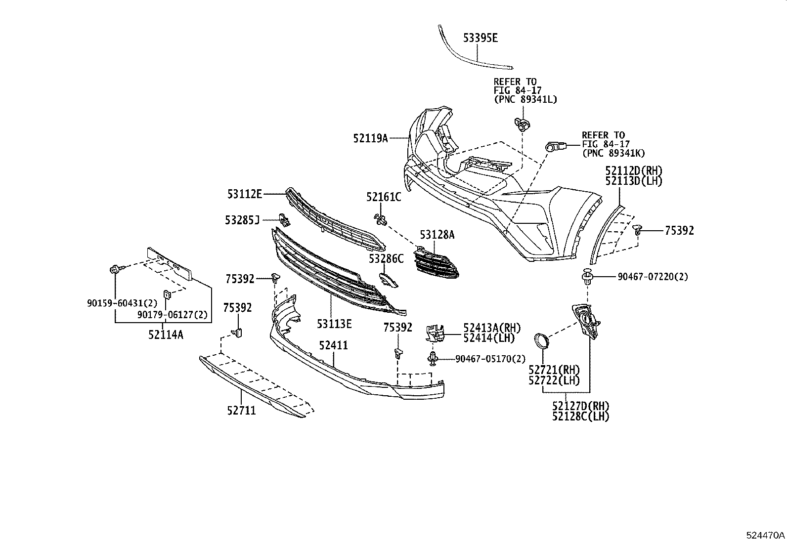 52114-42130 BRACKET, FRONT BUMPER EXTENSION MOUNTING product image