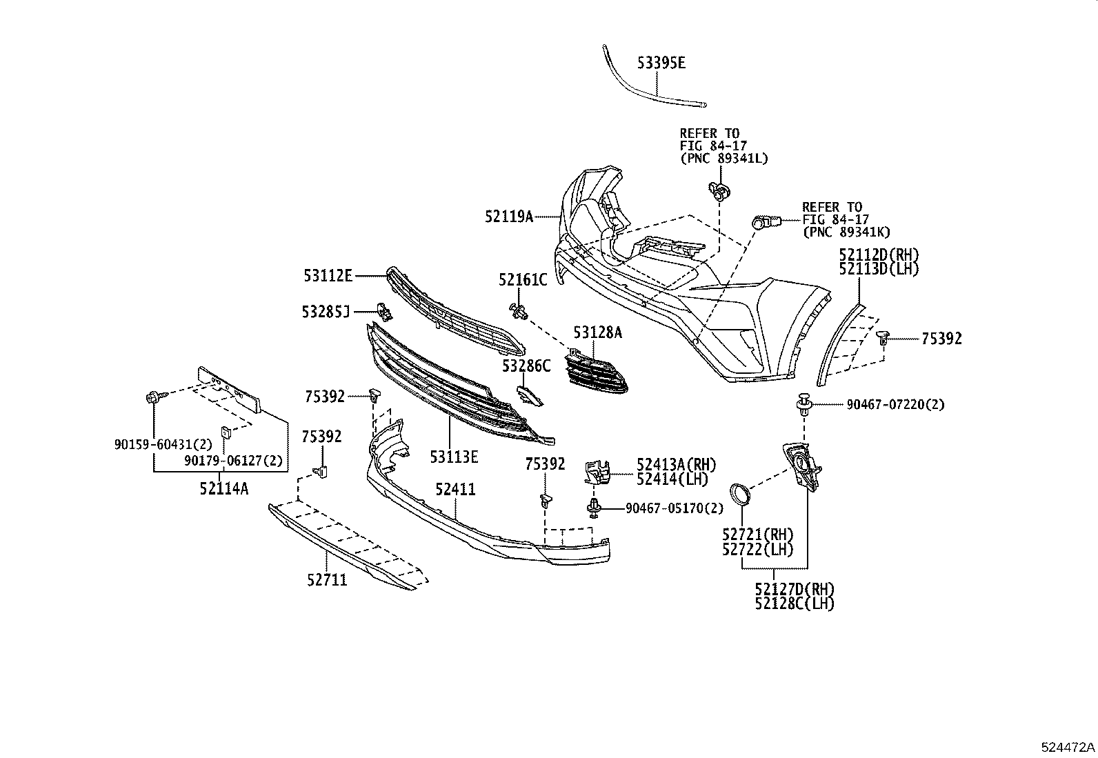52112-42100 EXTENSION, FRONT BUMPER, RH product image