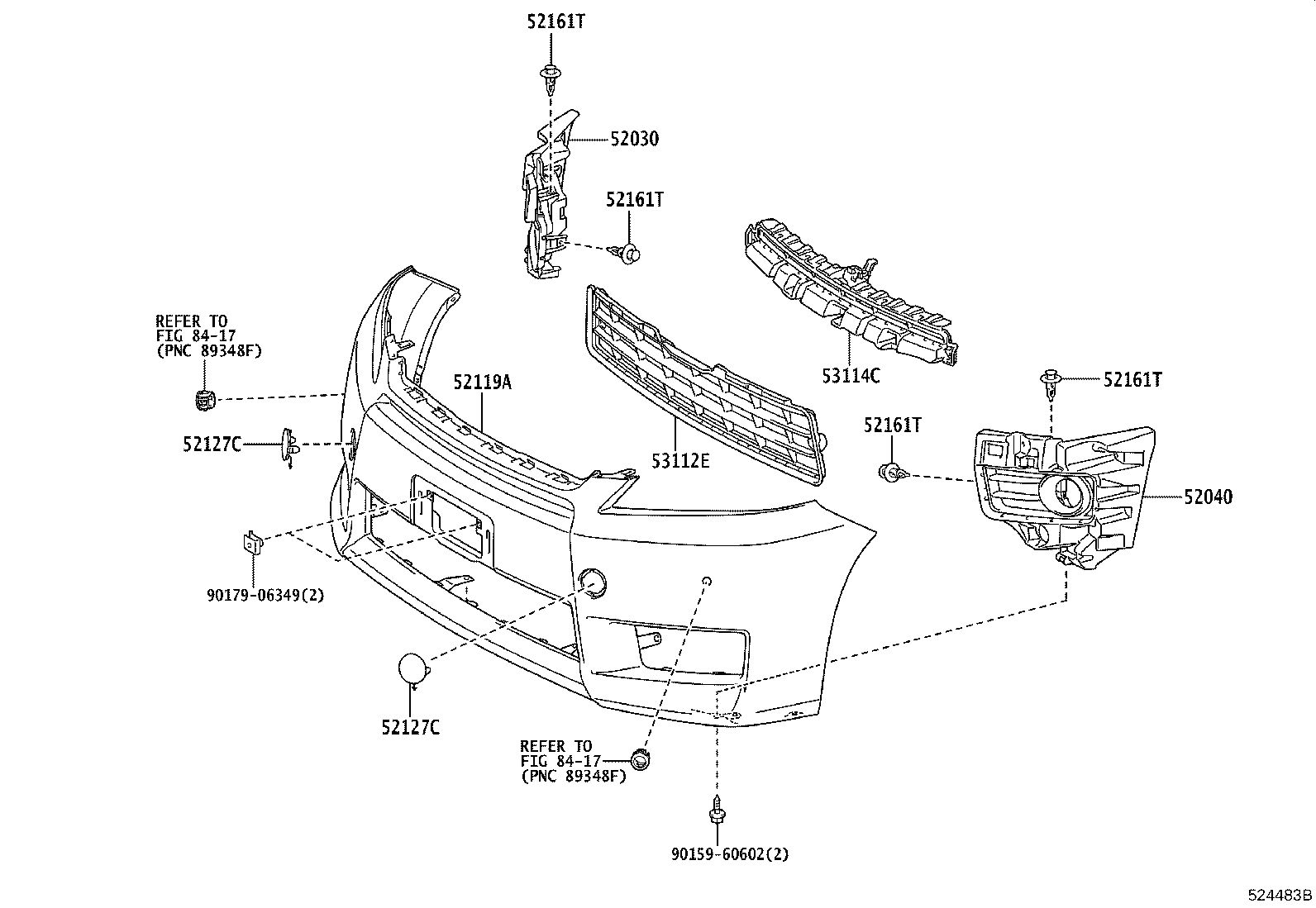 52030-58030 COVER ASSY, FRONT BUMPER HOLE, RH product image